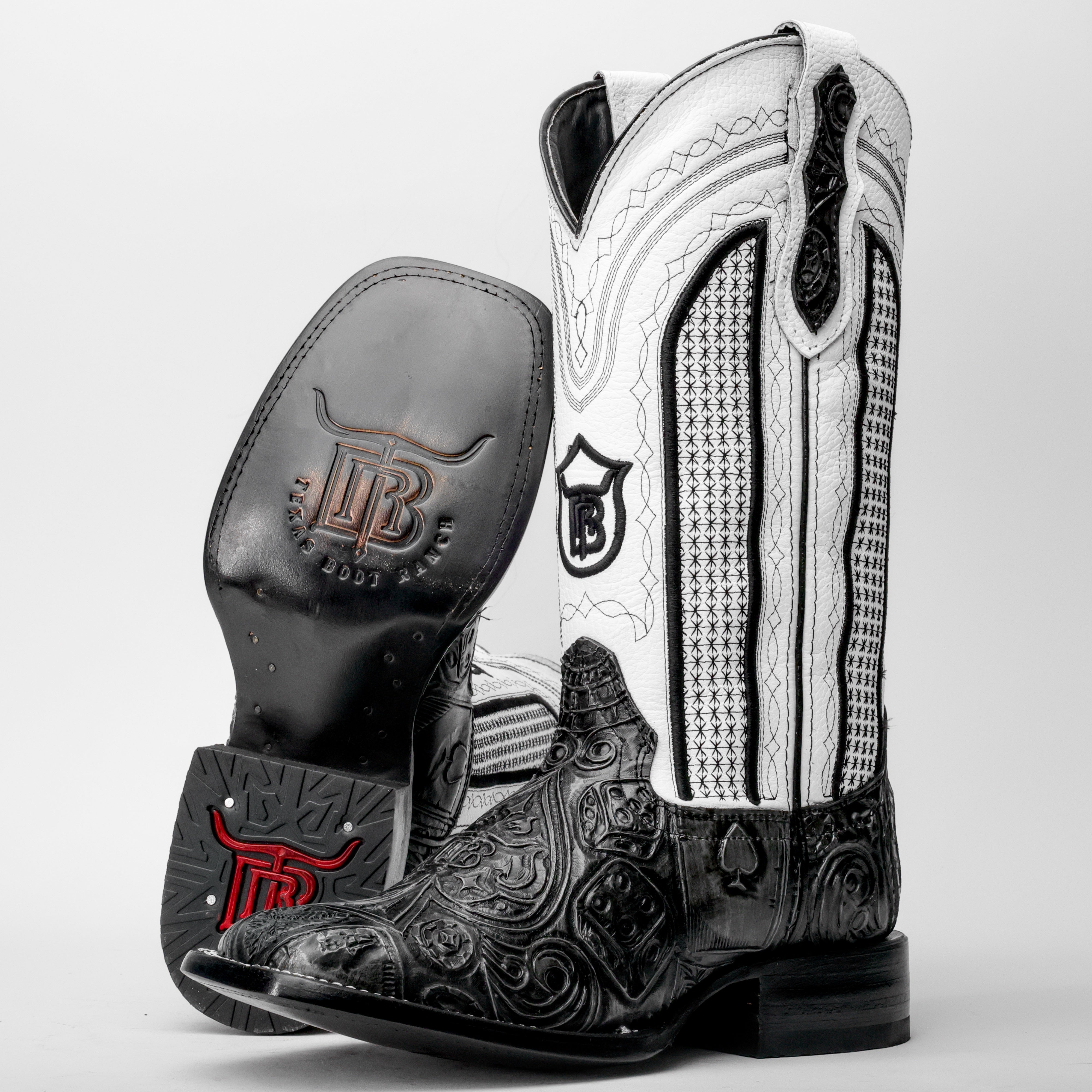 Ace Of Spades Grey/Black - Square Toe