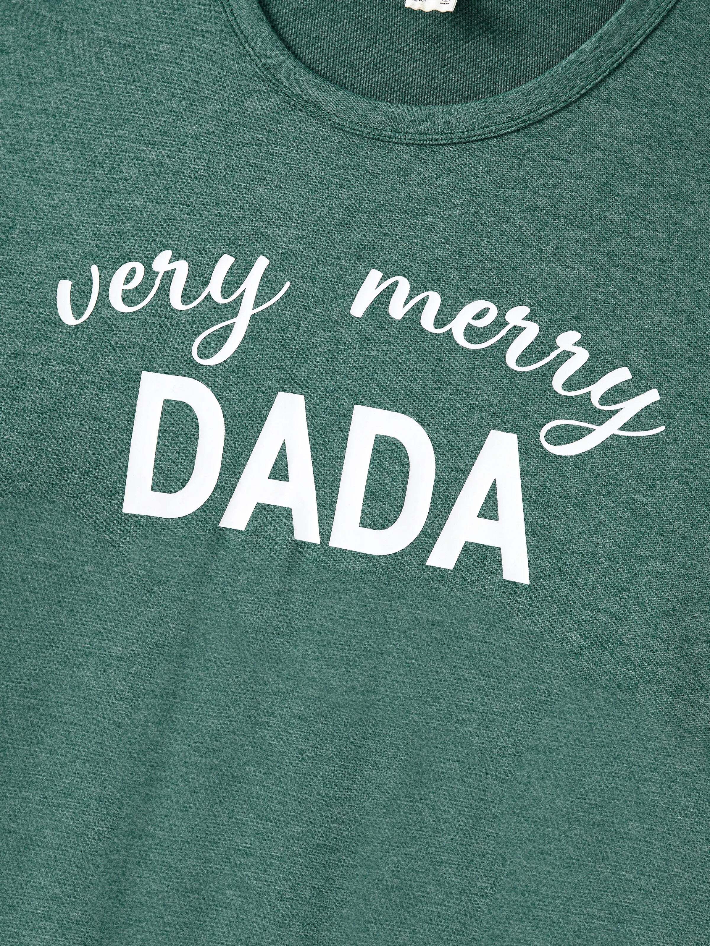 Christmas Family Matching Long Sleeves Very Merry Green Tops Allover Pattern Pants Pajamas Sets with Christmas Socks MediumSpringGreen