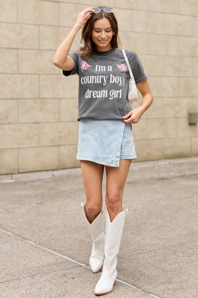 Country Boy's Dream Girl Dark Grey Graphic Tee