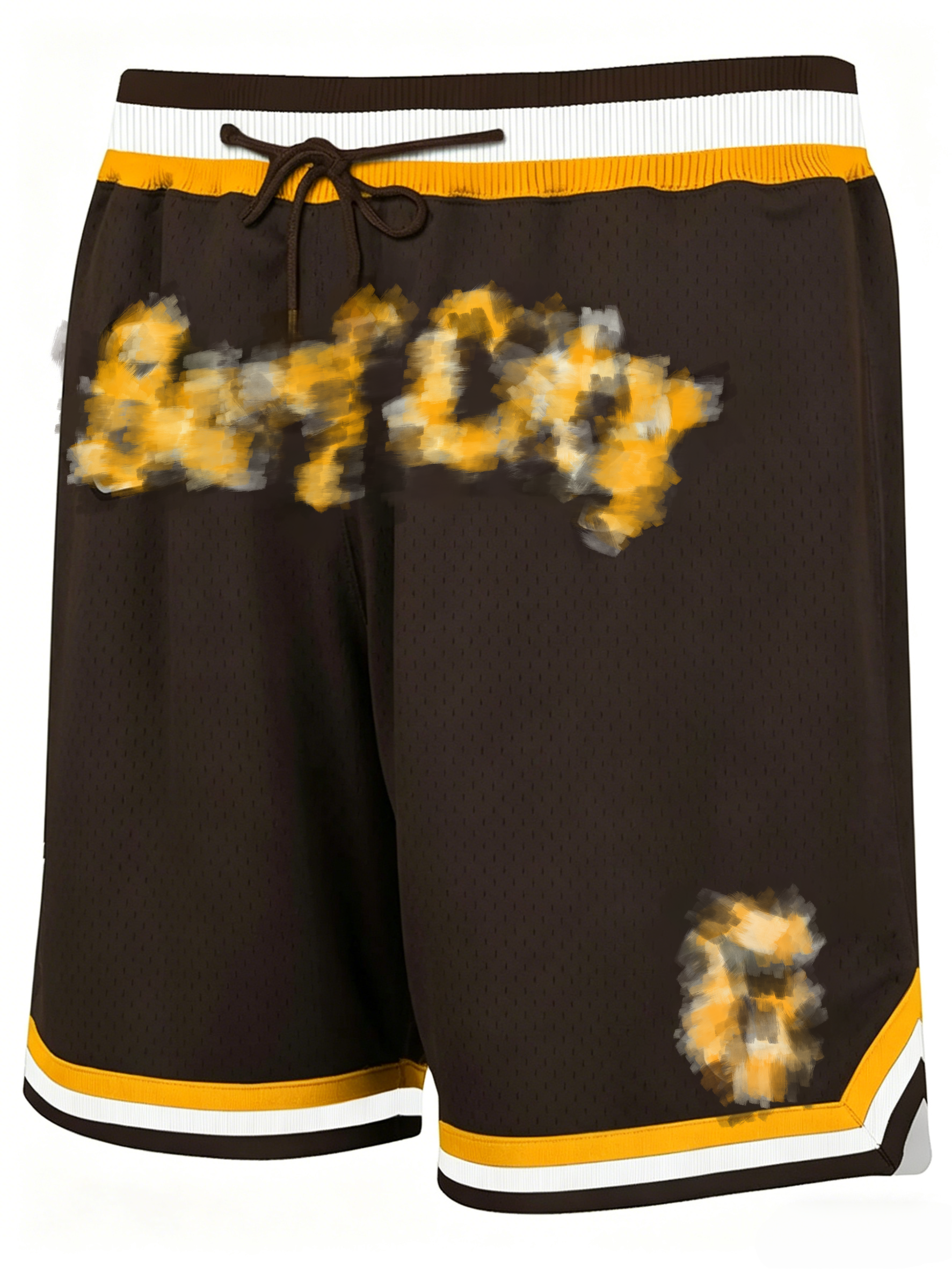 Men's Regular Fit Letter & Number Print Drawstring Waist Jersey Basketball Shorts