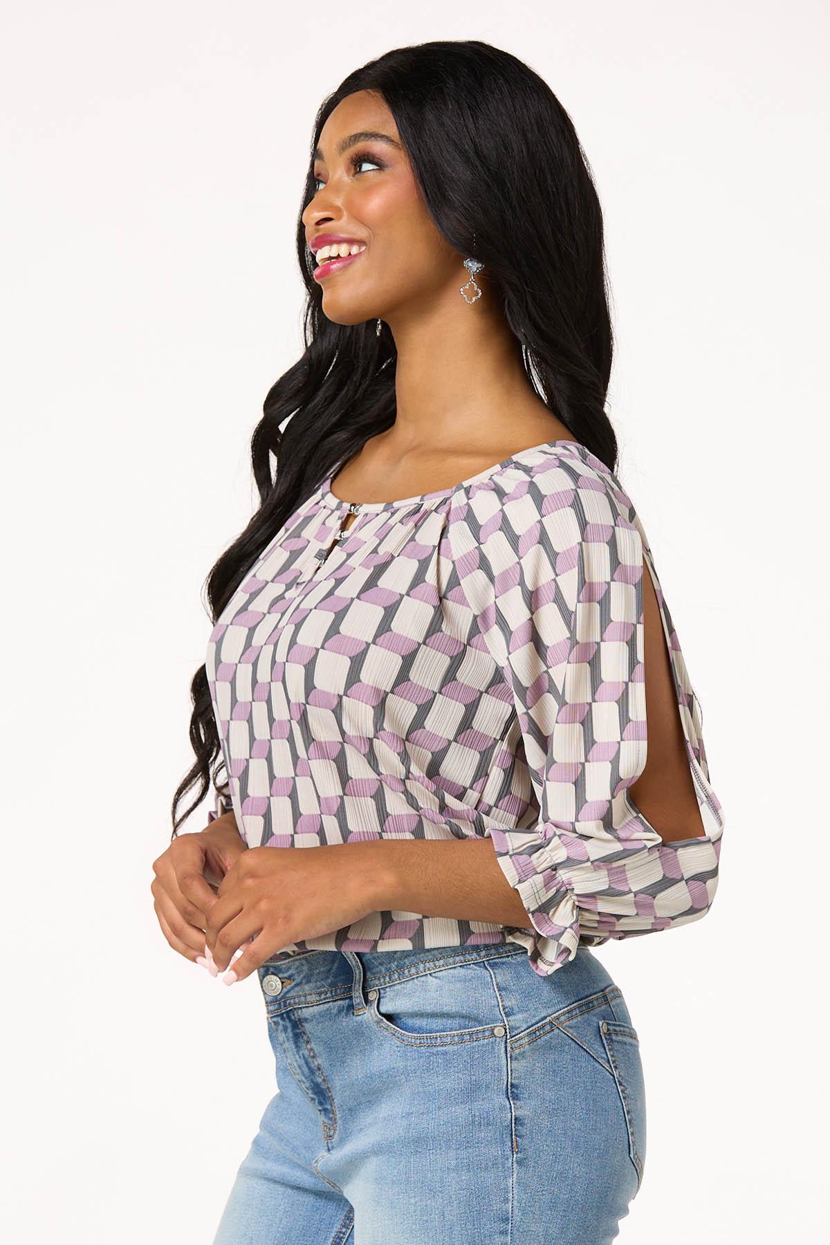 Geo Cut Sleeve Top