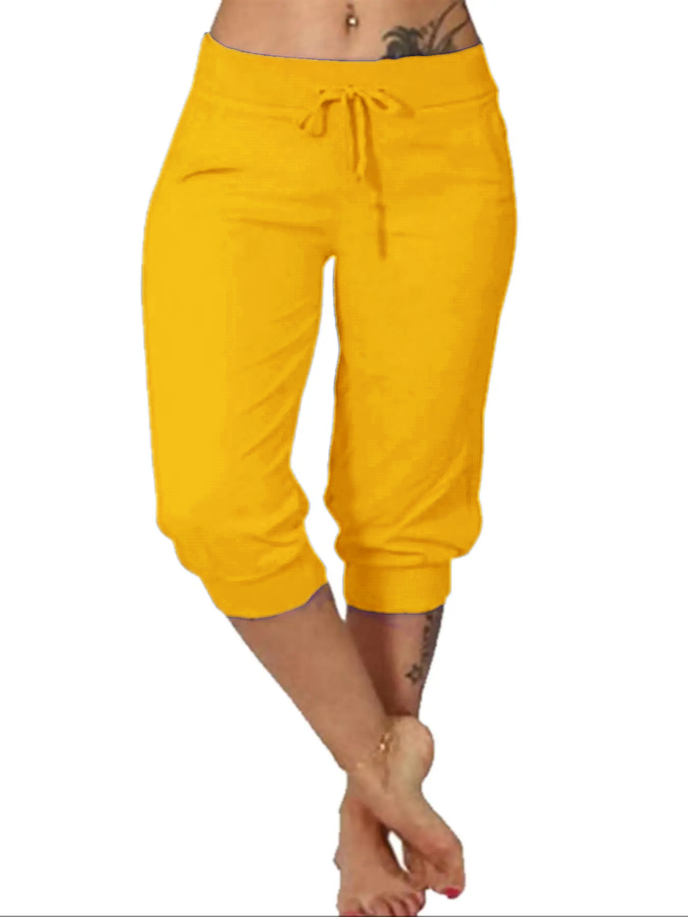 Women’s Plus Size Capri Pants – Casual Comfy Summer Cropped Trousers