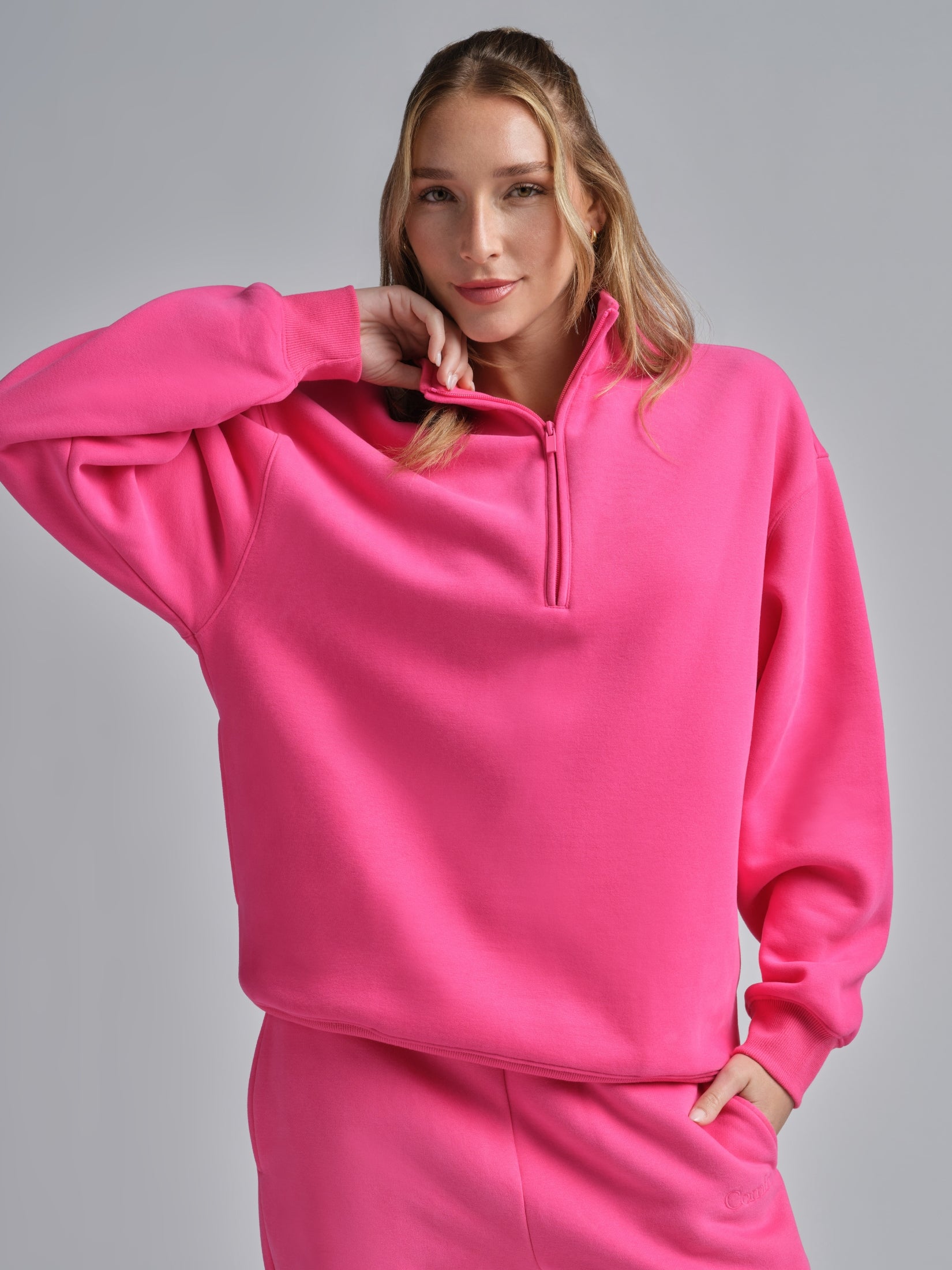 Basic Quarter Zip Mock Neck