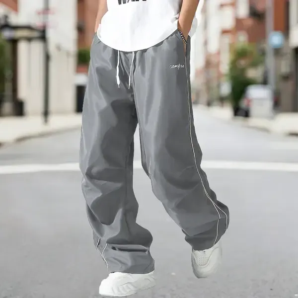 Men's Sports Pants Outdoor Hiking Running Fitness Straight-leg Trousers With Pockets