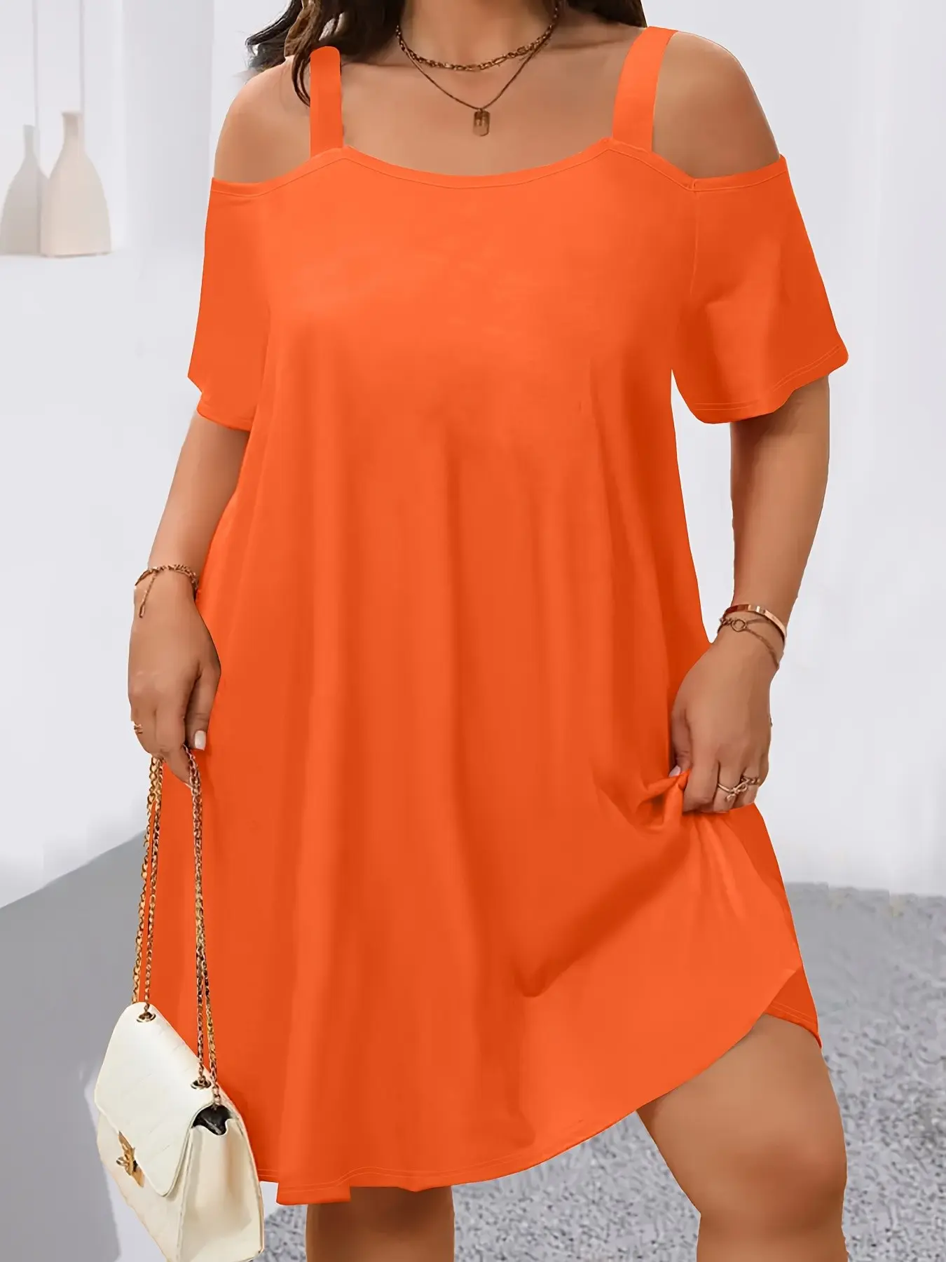 🔥8 PACK $24-Plus Size Women's off Shoulder Strapless Dress, 8 Colors Available