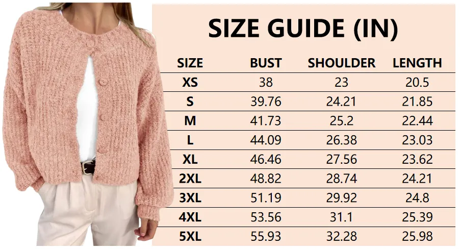 Women's Chunky Knit Fall Cardigan Winter Long Sleeve Button Down