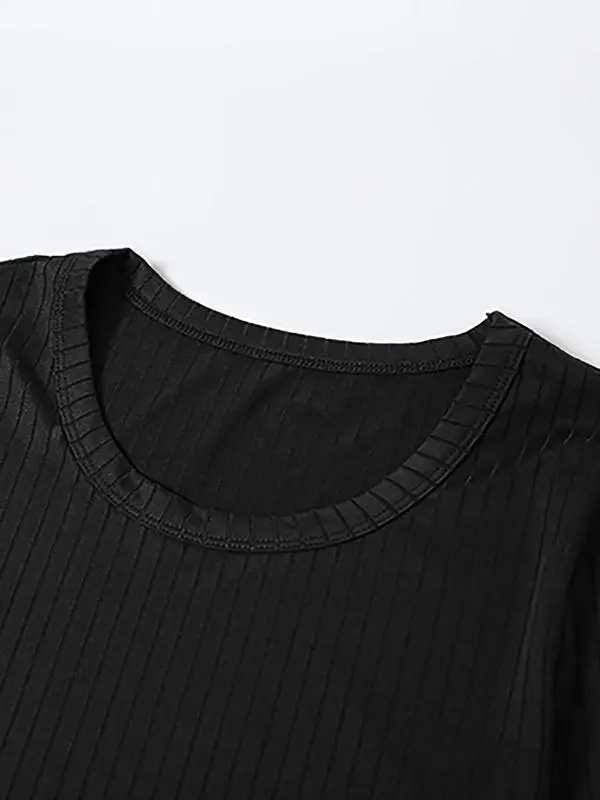 Women's Plain Lace Up Flounce Sleeve Dress