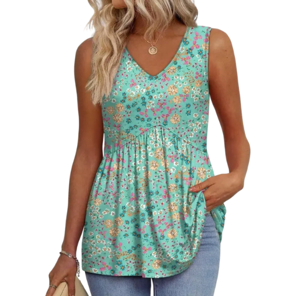 Womens Tank Tops  Flowy Peplum Tops for Women Dressy Sleeveless V Neck