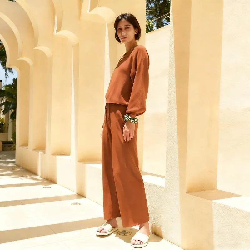 Womens Fall Winter Casual Solid Knitted 2 Piece Sets Long Sleeve Hoodie