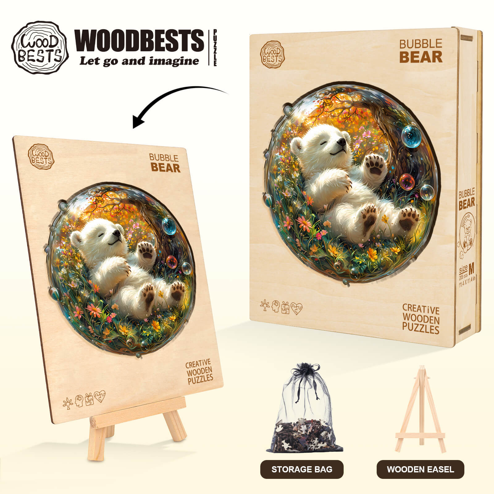 Bubble bear Wooden Jigsaw Puzzle