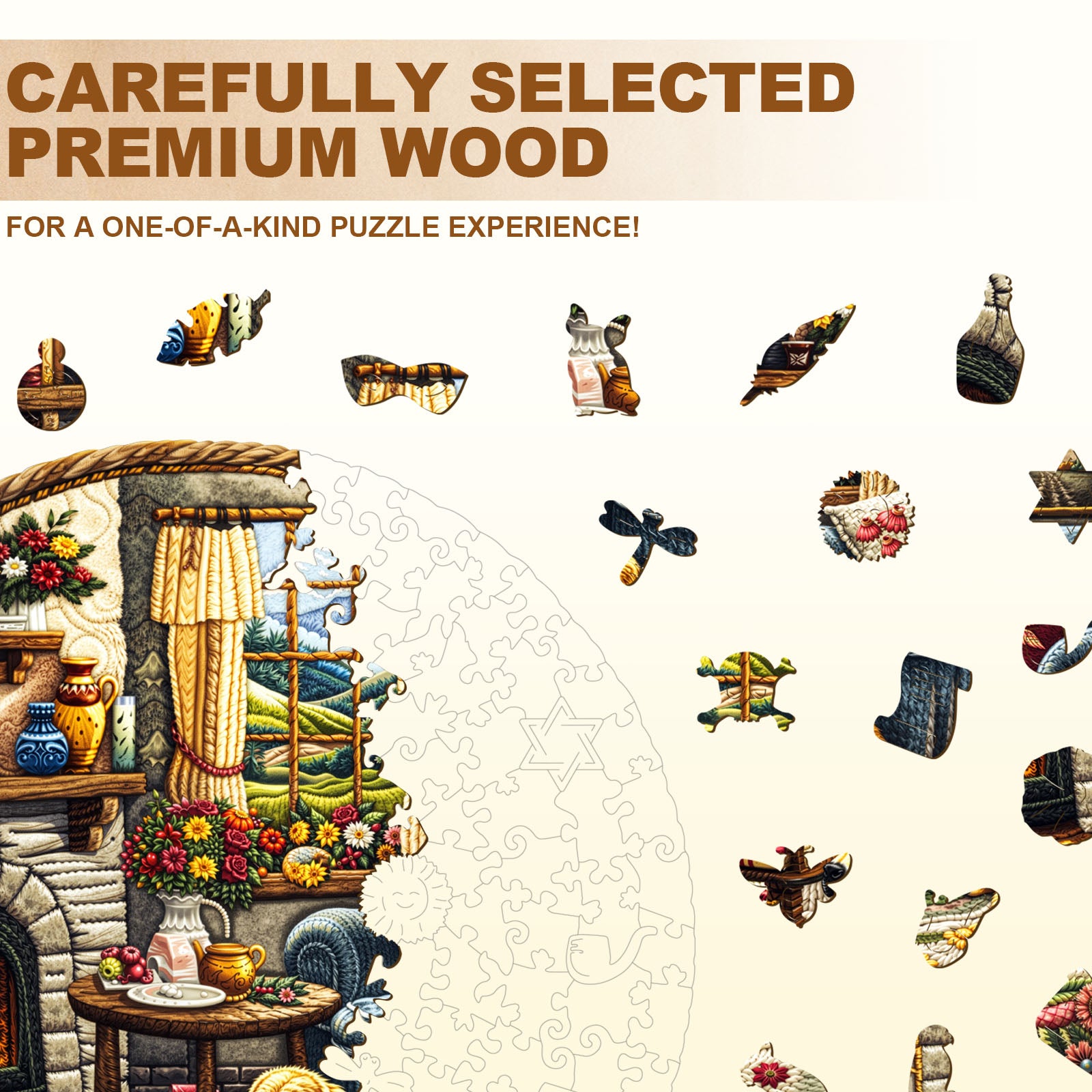 Knitted Room Wooden Jigsaw Puzzle