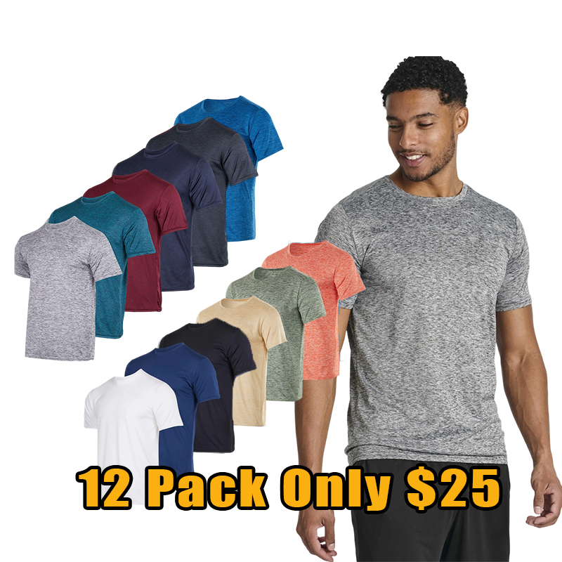 Men's Dry-Fit Performance Athletic T-Shirt 5-Pack
