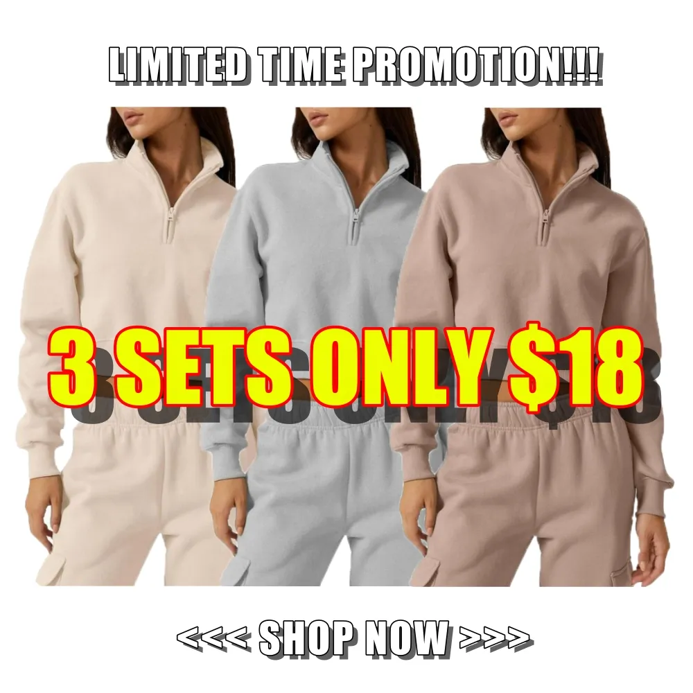 Women Half Zip Sports Top and Pants