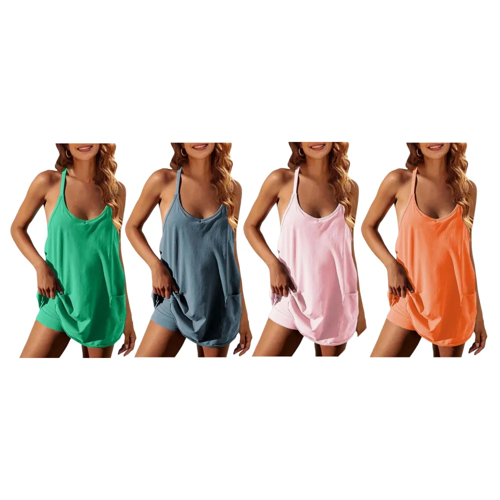 Womens Athletic Sleeveless Mini Dress
