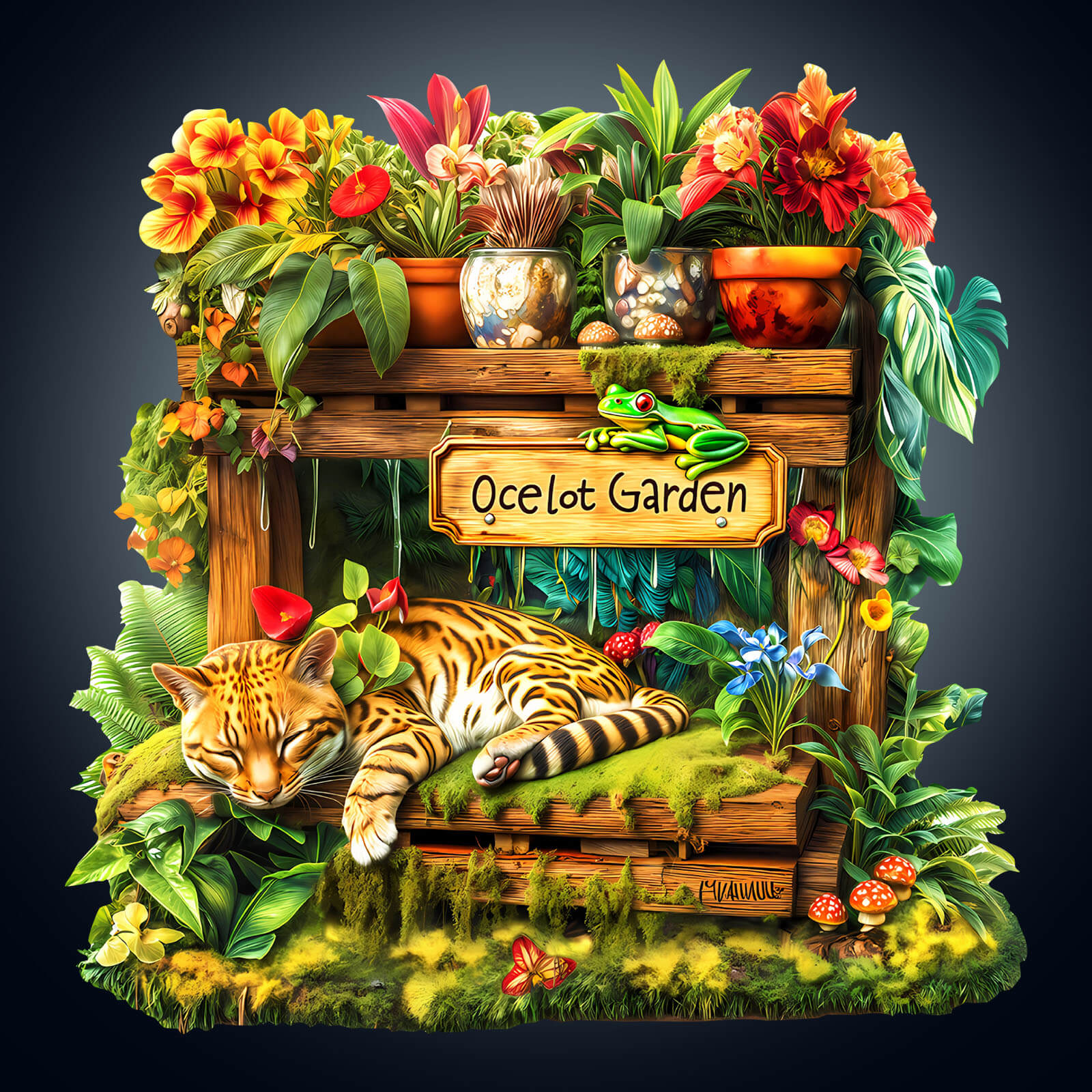 Ocelot Garden Wooden Jigsaw Puzzle
