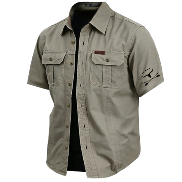 🔥Cow Print Casual Men's work shirt short sleeve