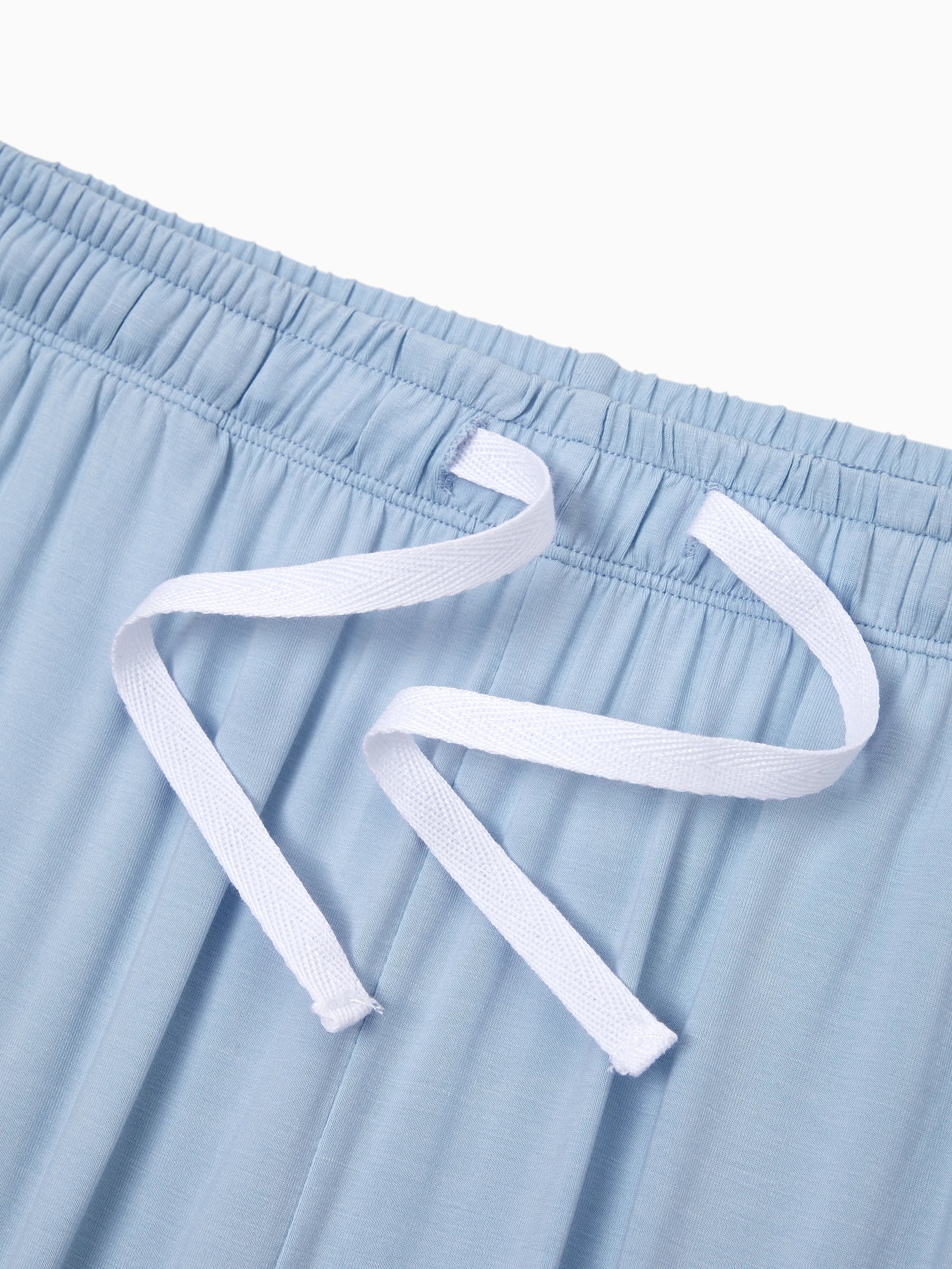 Family Matching Bamboo Pajamas Soft Bamboo Viscose PJs for Men Women Kids Toddler Baby, Classic Blue Short-sleeve Sleepwear with Button-Down Shirt and Pants Blue grey