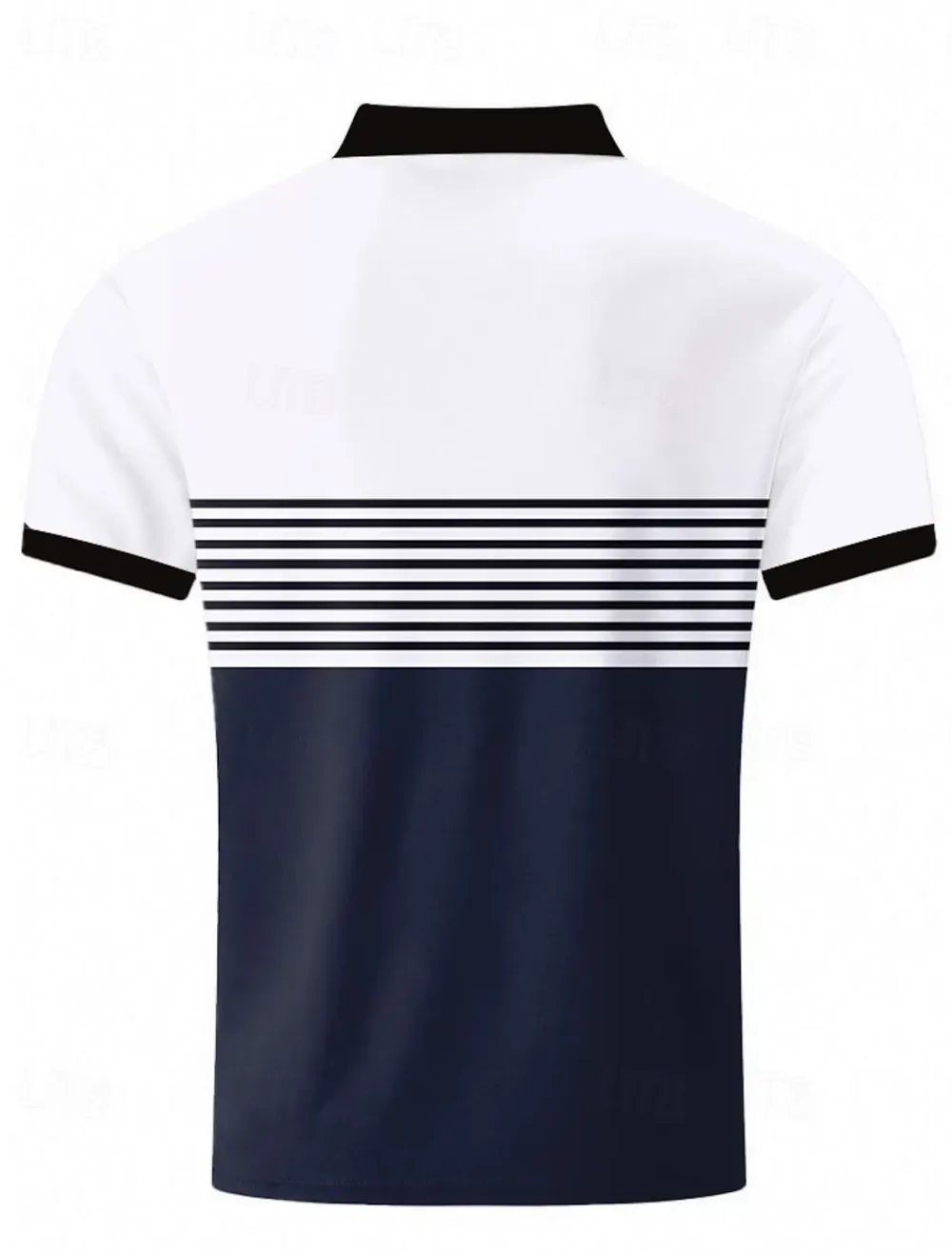 Men'S Striped Polo Shirts Golf Shirt Short Sleeve Polo Shirts Collared Shirts Business Casual WorkWear Formal Wear Festival Wear Buttons 3D Print Spring & Summer White Wine Orange