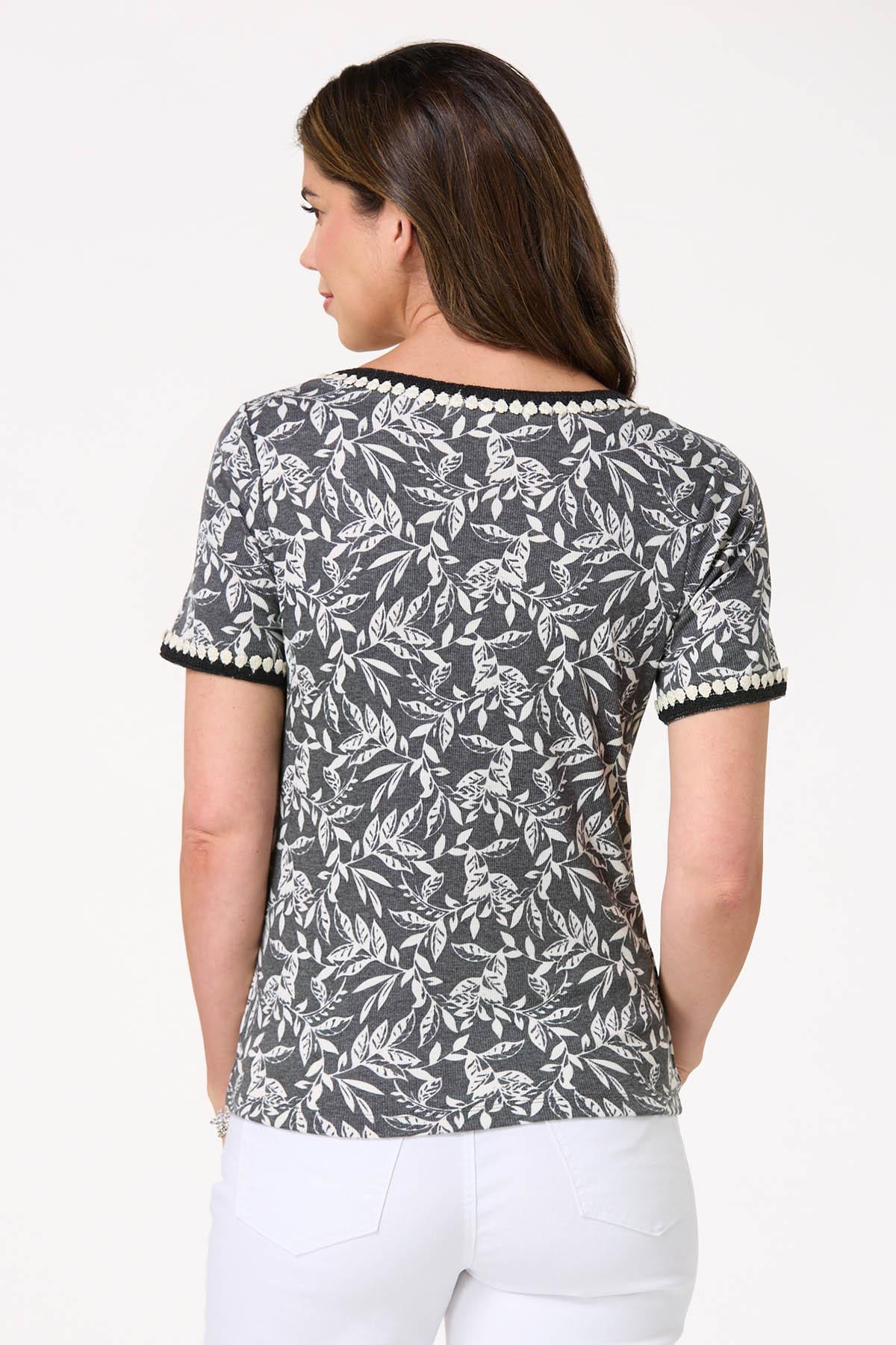 Ribbed Crochet Trim Top