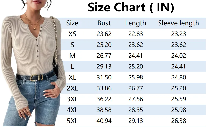 Women's Plain Button Front Ribbed Sweater Tops