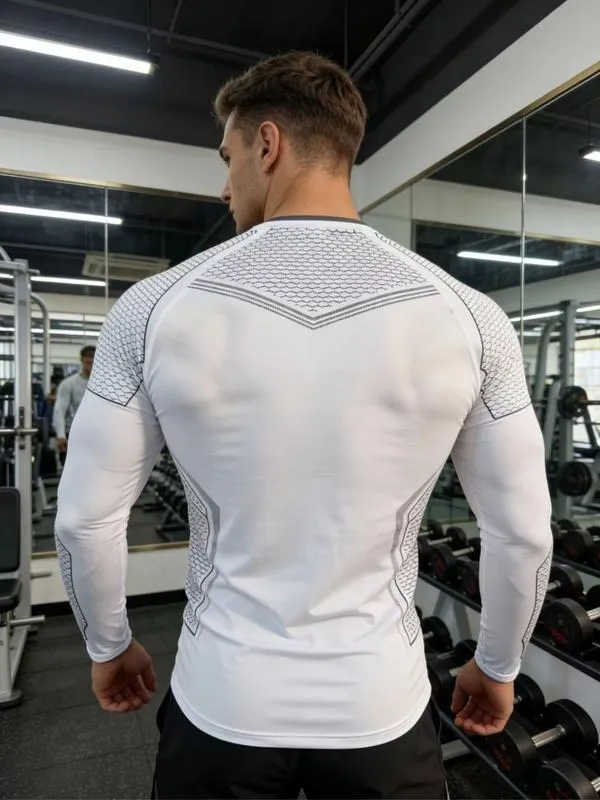 Men's Batman Sports Long Sleeve High Stretch Quick-Dry Fitness Tight Fit Running Ironing Essential