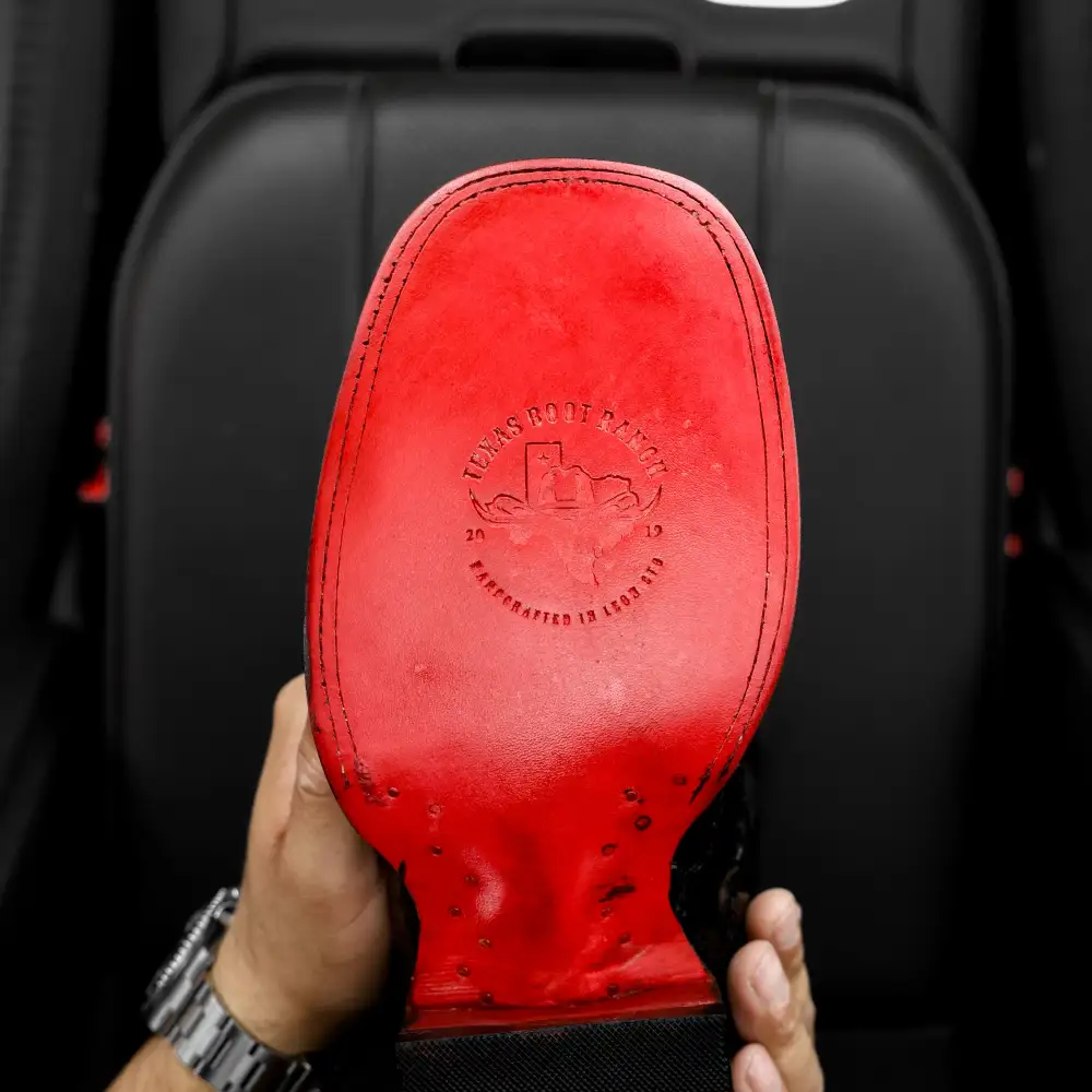 Total Black Pirarucu Leather Boots - Square Toe