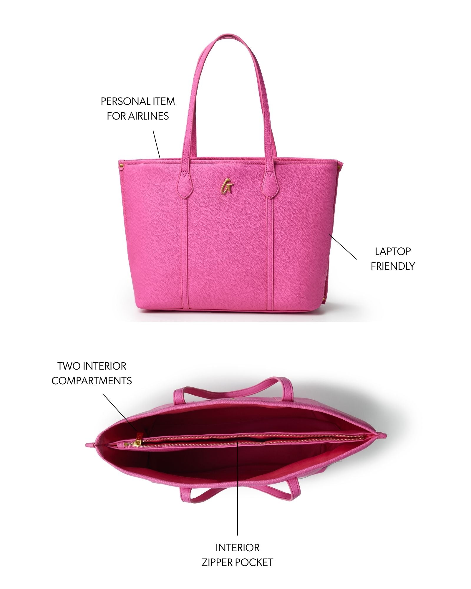 PEBBLE SLEEK TOTE - HOT PINK
