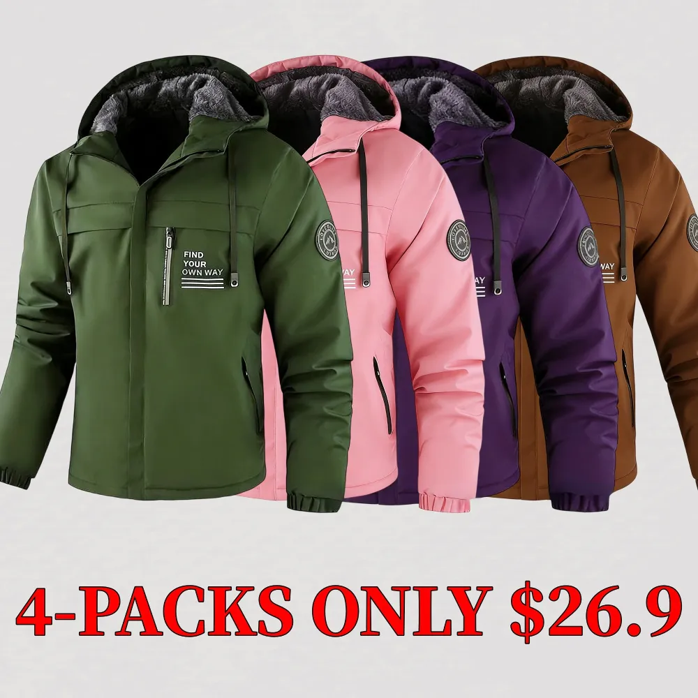 Men's fleece-lined hooded jacket