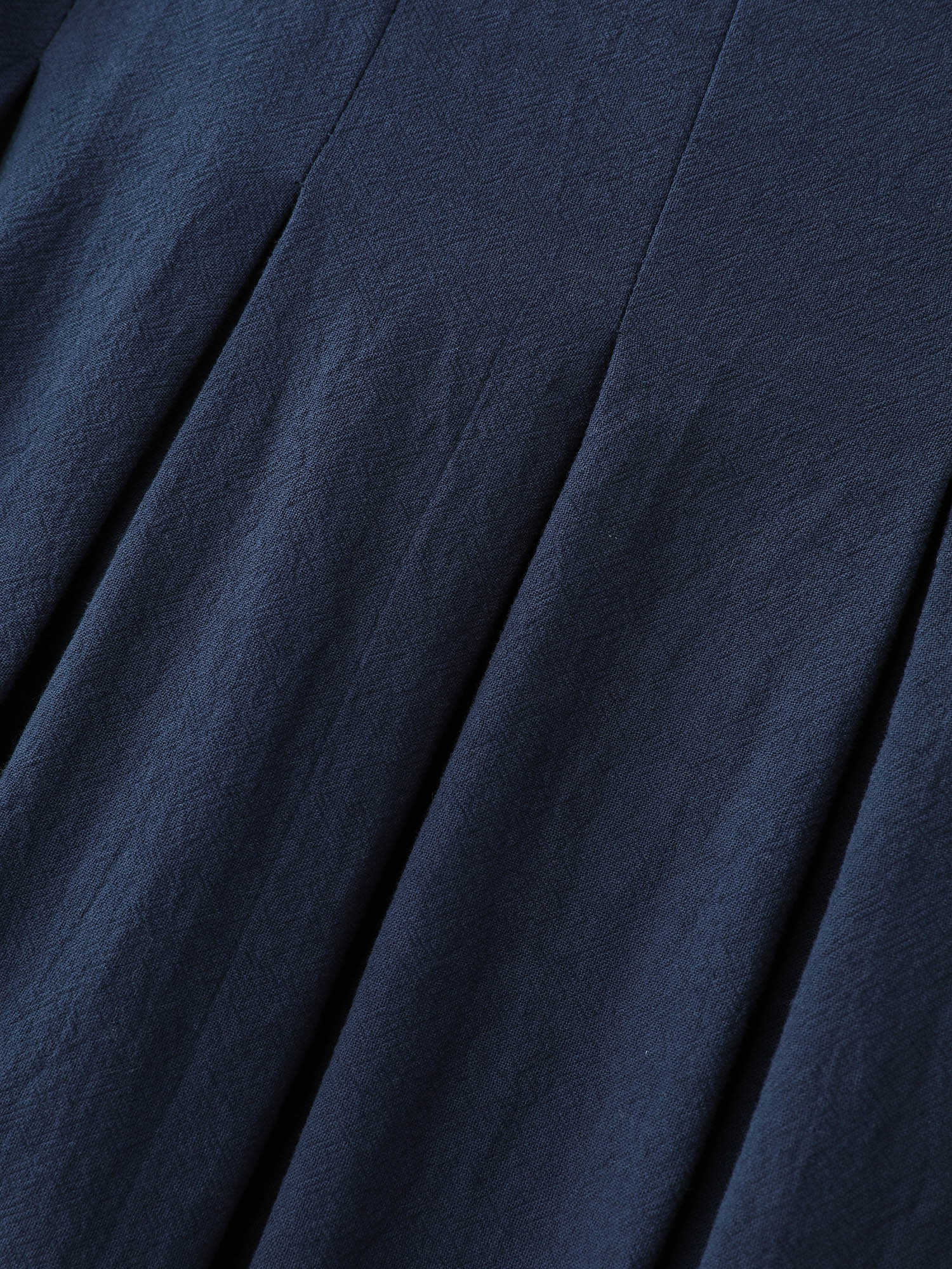 Pure Cotton Pleated Adjustable Midi Dress