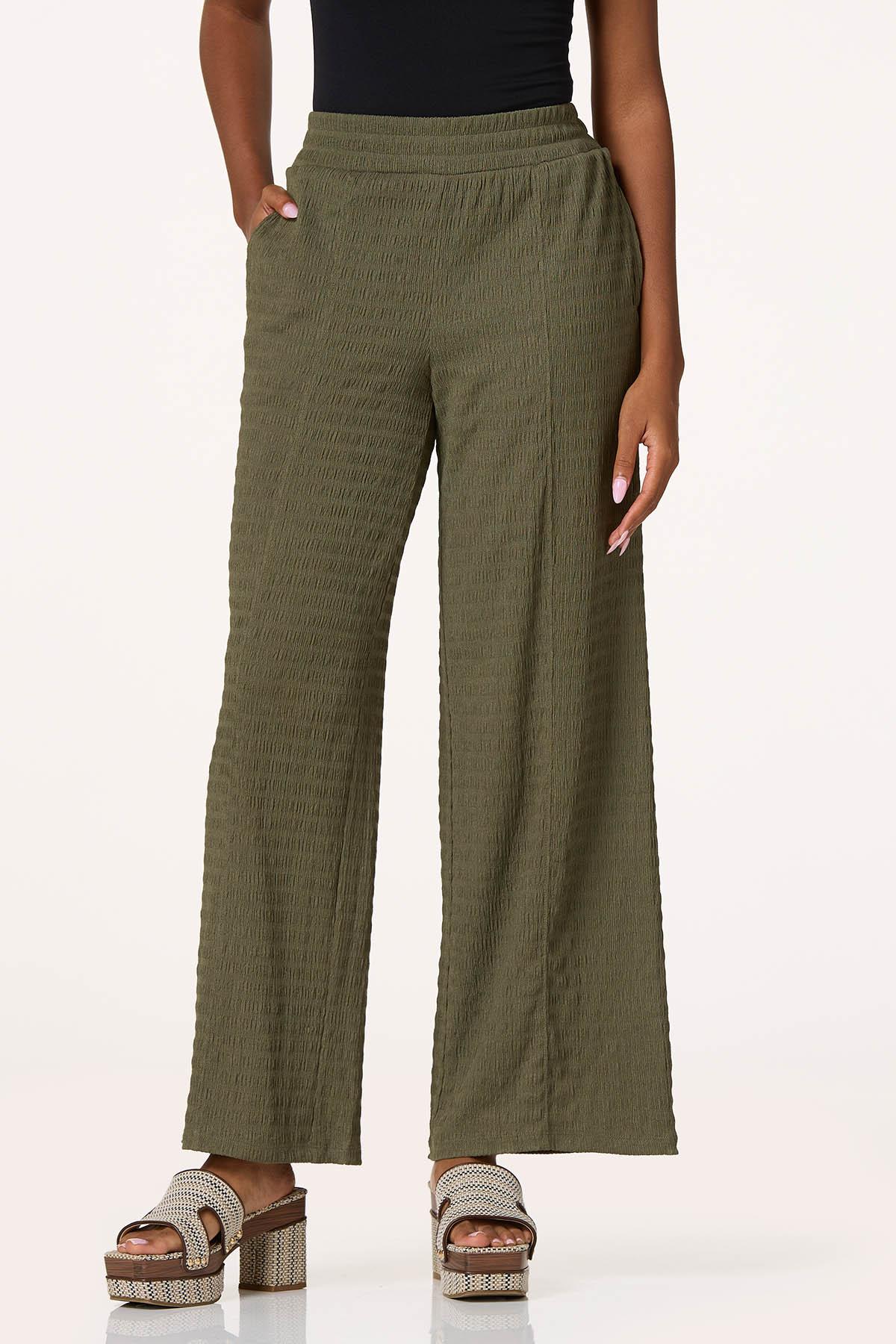 Textured Wide Leg Knit Pants