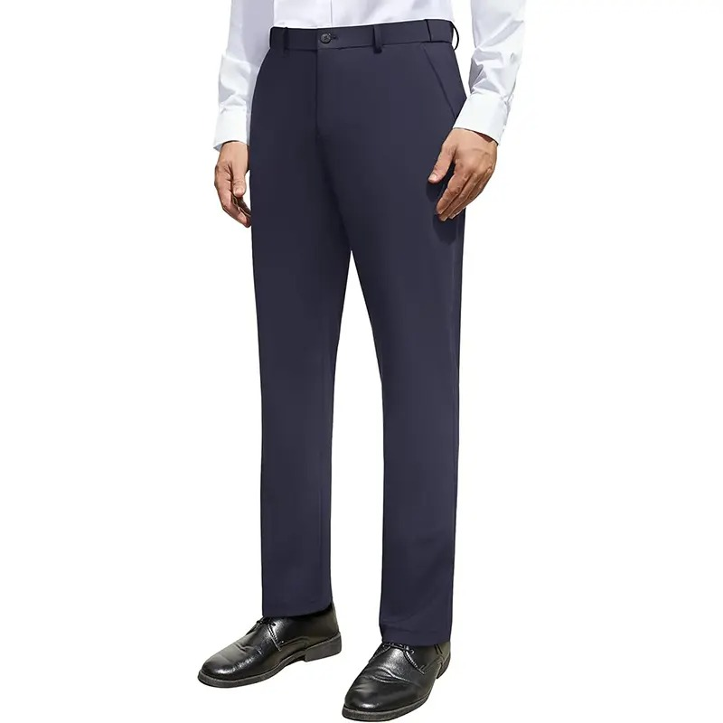 Men's Stretch Dress Pants No Iron Golf Pants Expandable Waist Flat Front Business Casual Pants