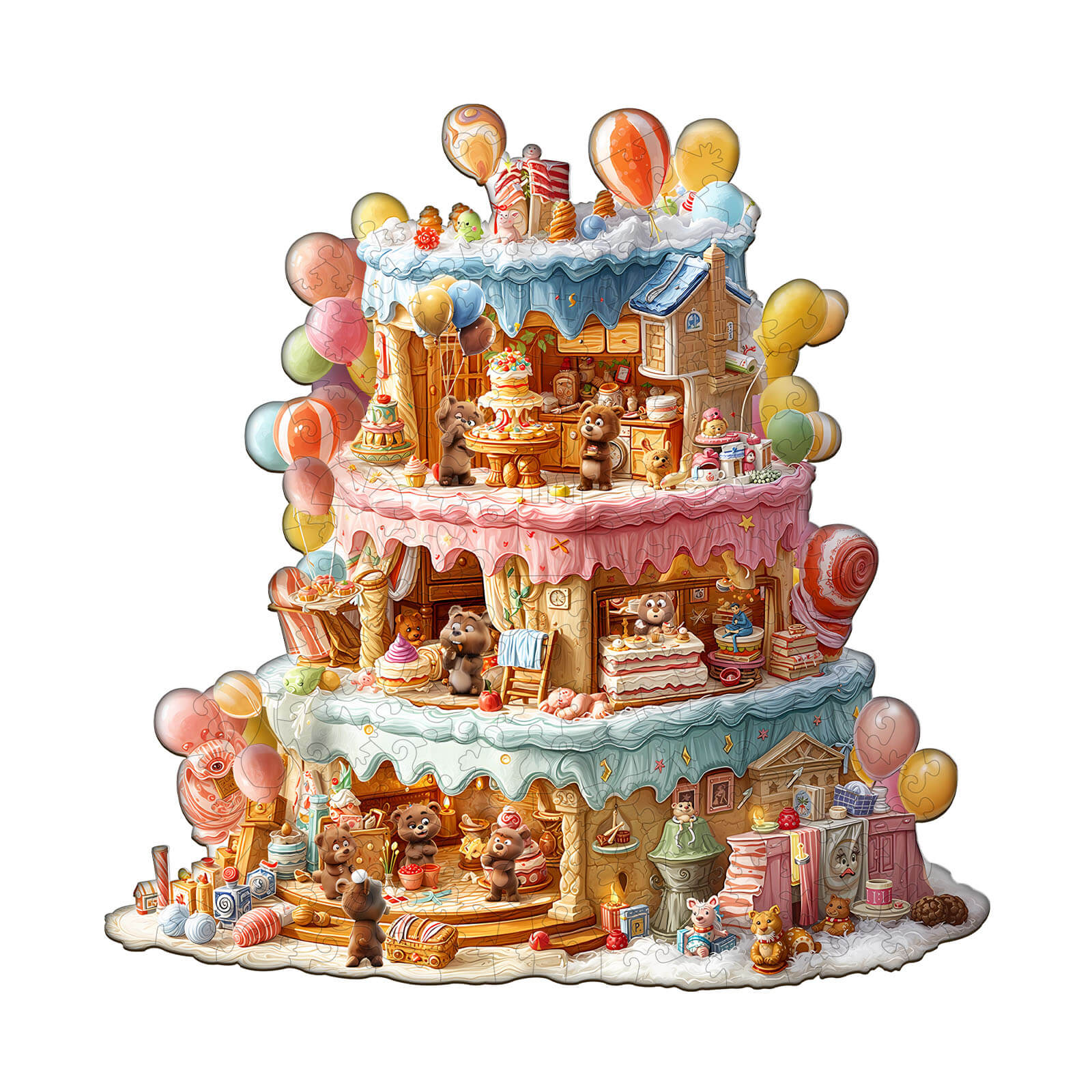 Bear's House - Birthday Wooden Jigsaw Puzzle