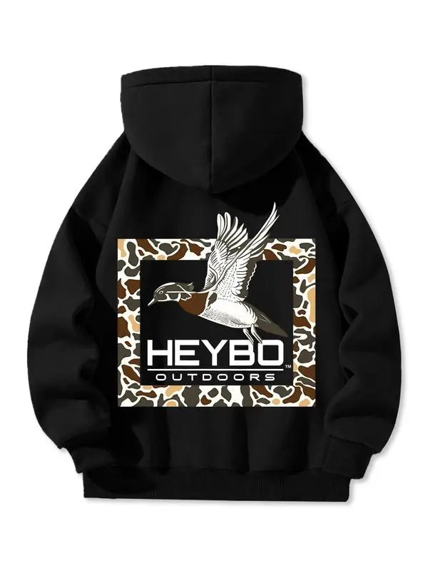 Fleece Lined Hooded Long Sleeve Half Zip Men's Sweatshirt