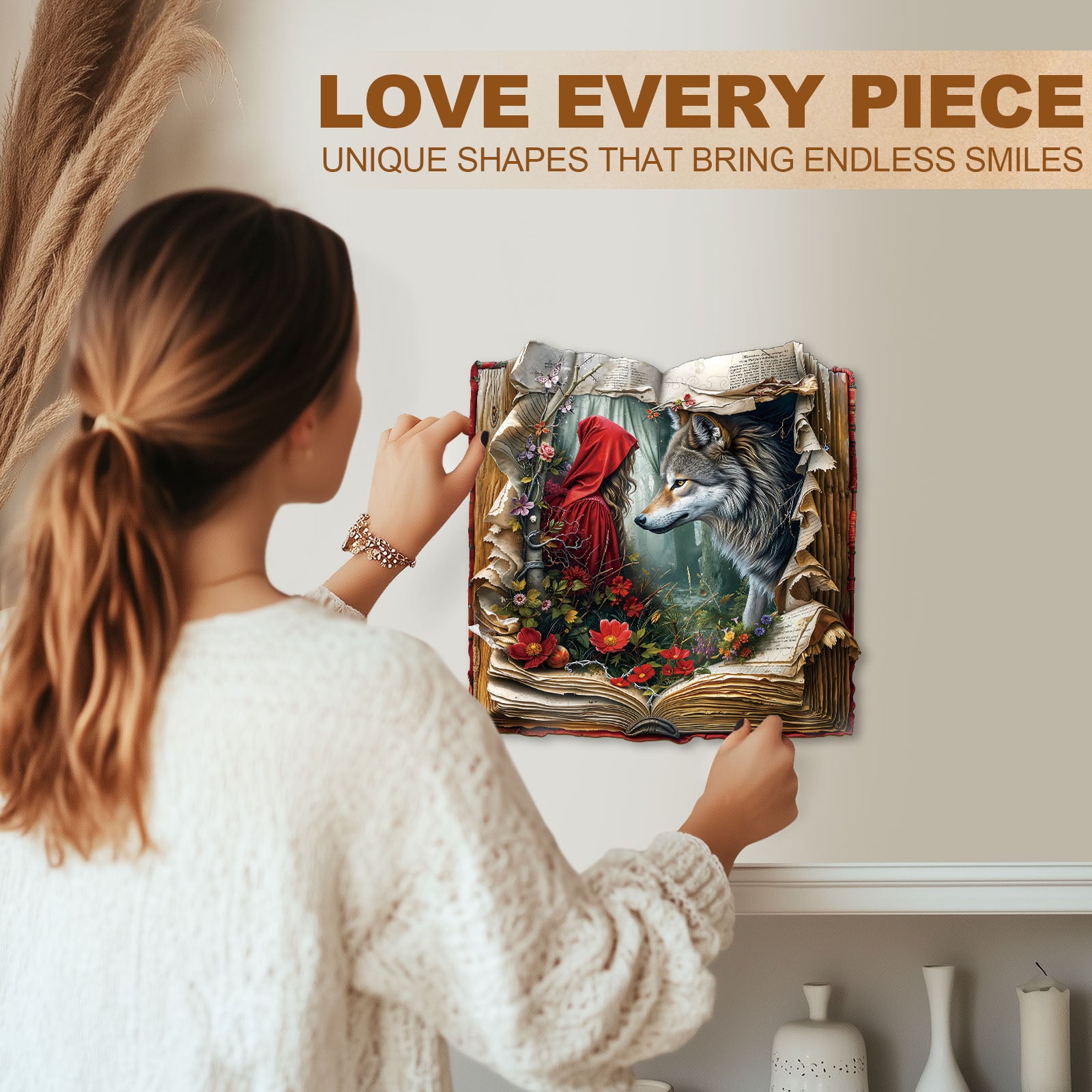 Wolf and the Maiden Wooden Jigsaw Puzzle