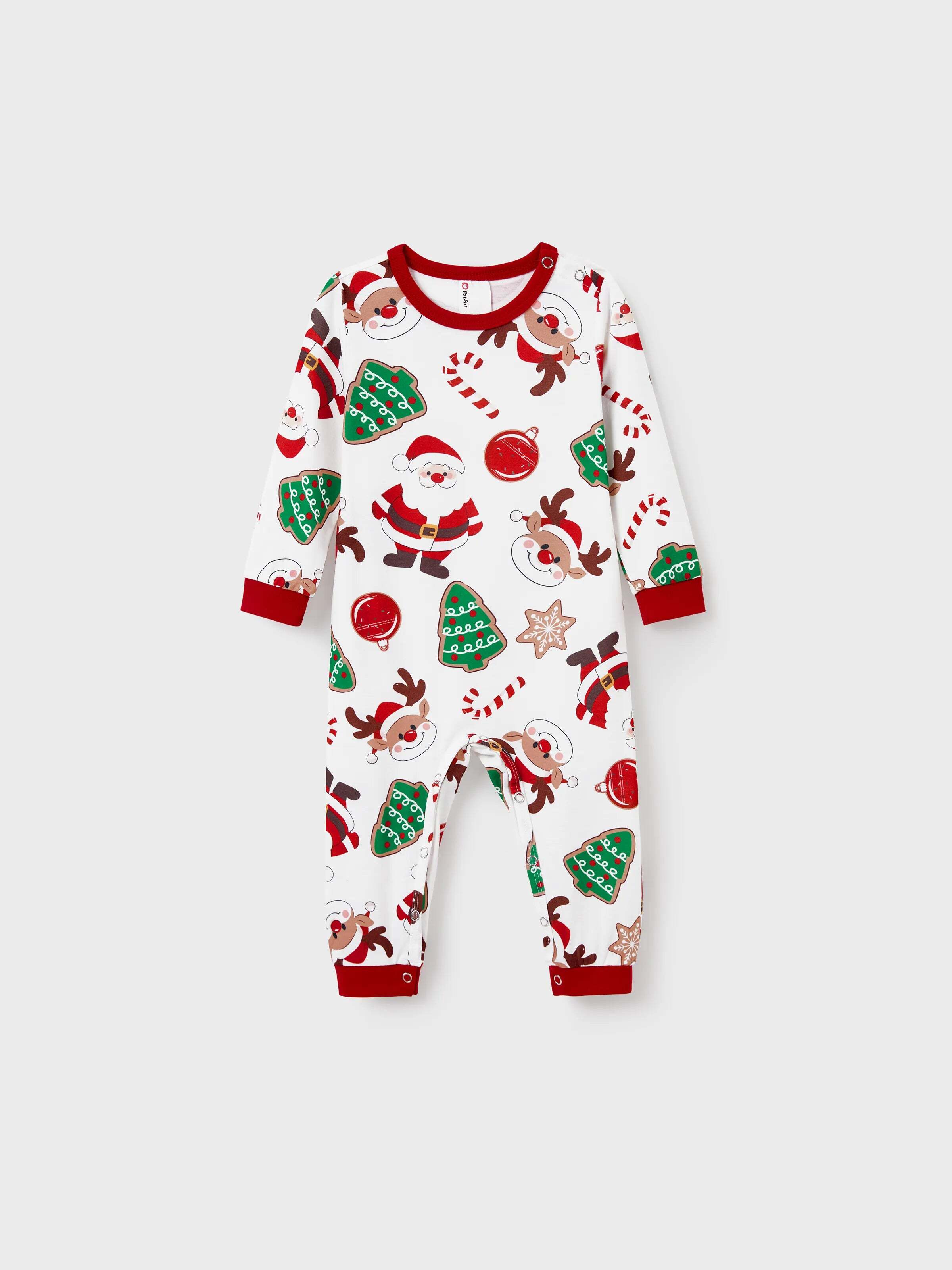 Christmas Matching Family Pajamas Set Glow In The Dark Santa Claus Christmas-themed Print PJS with Christmas Socks Color block