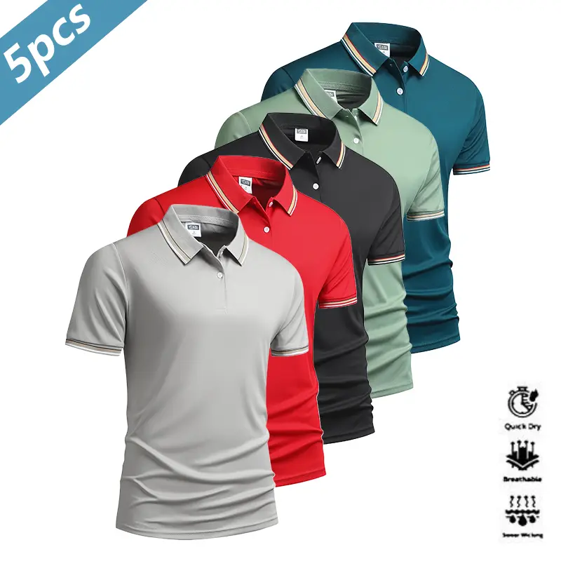 🔥10-pack only $24 🔥Men's Quick Dry Polo Shirt Set