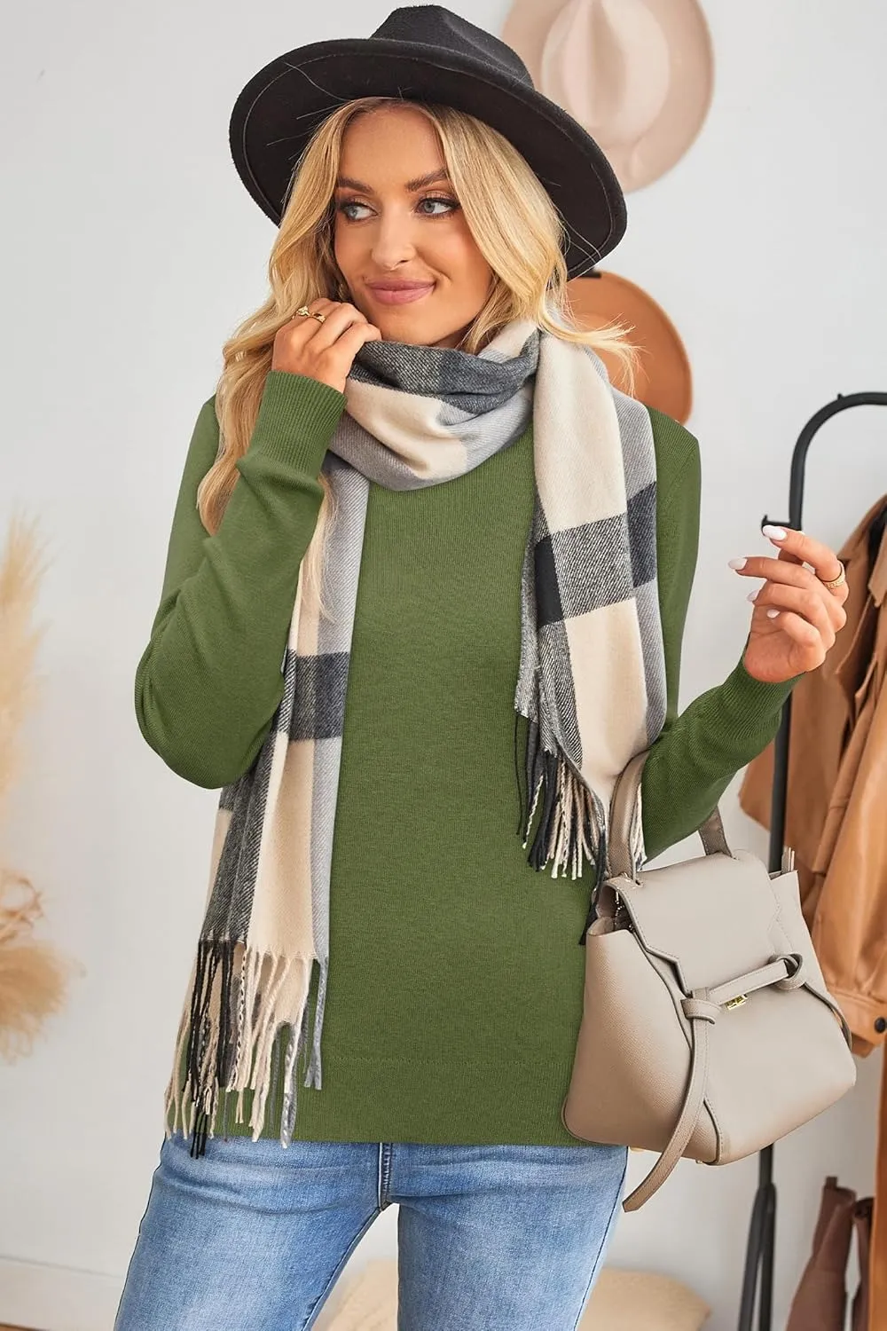 Women Fashion Wool Blend Sweater