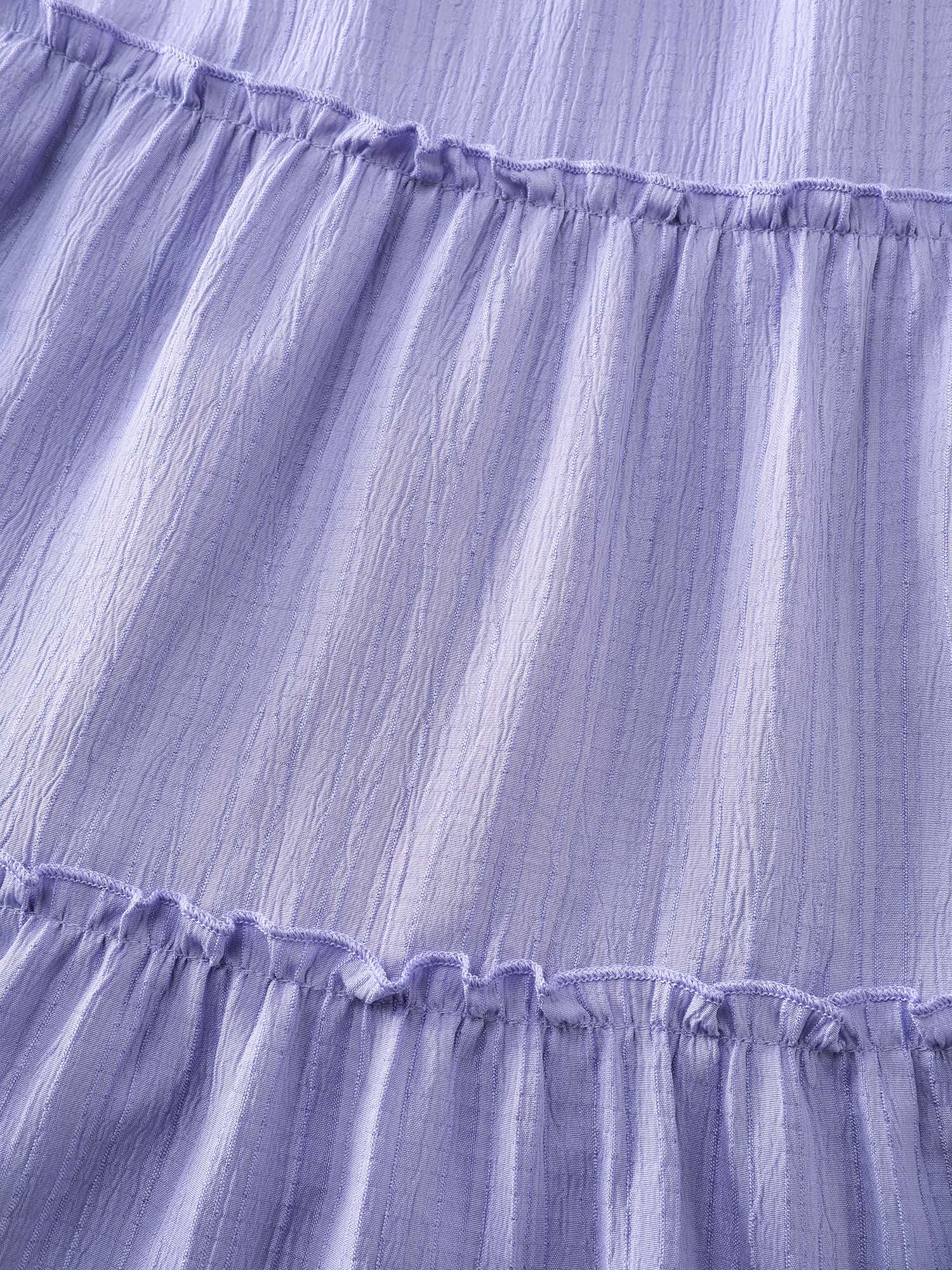 Shirred Tiered Gathered Sleeve Mini Dress