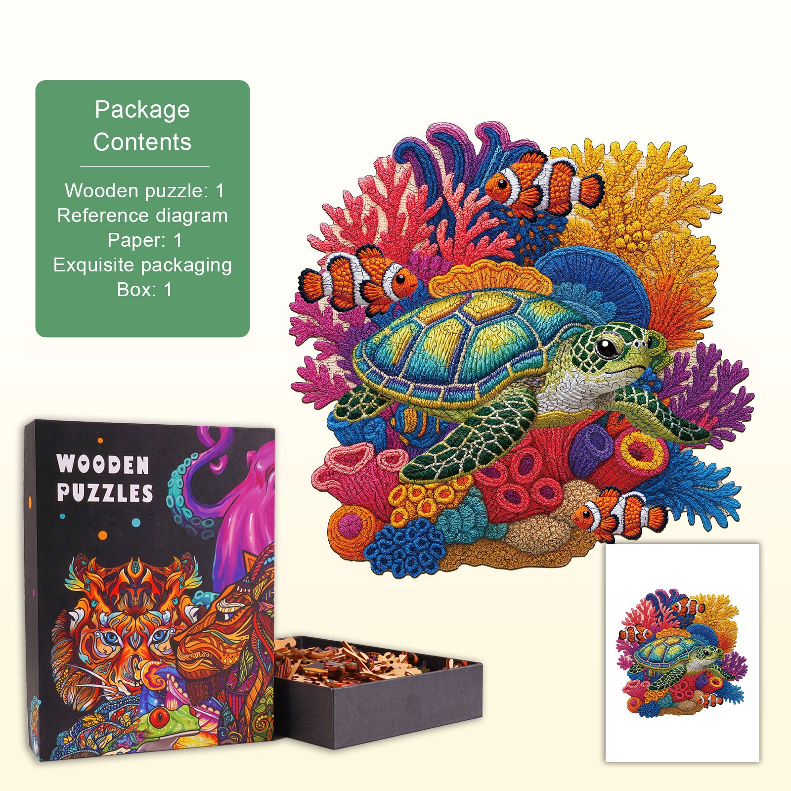 Woven Turtle Wooden Jigsaw Puzzle