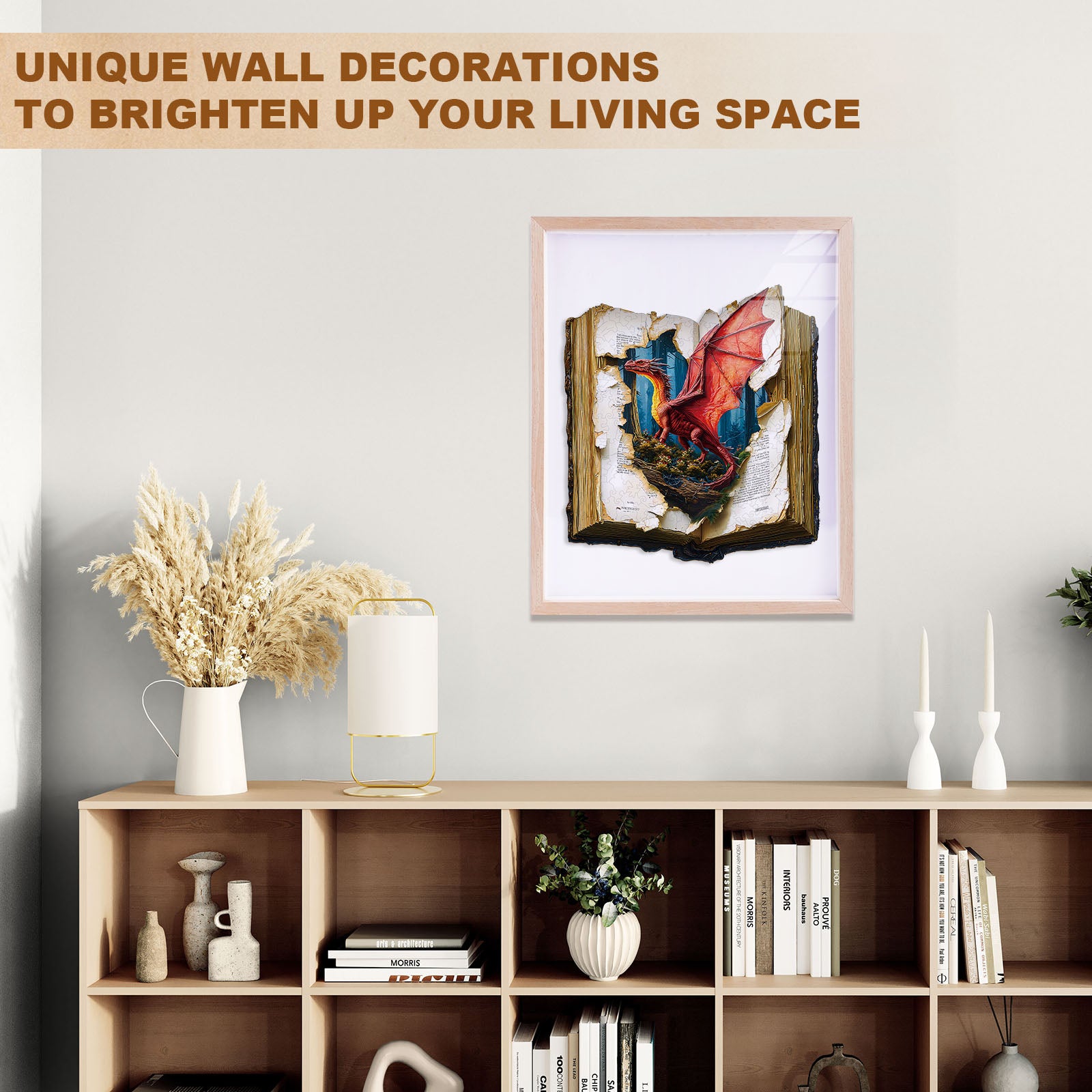 Dragon on the page Wooden Jigsaw Puzzle