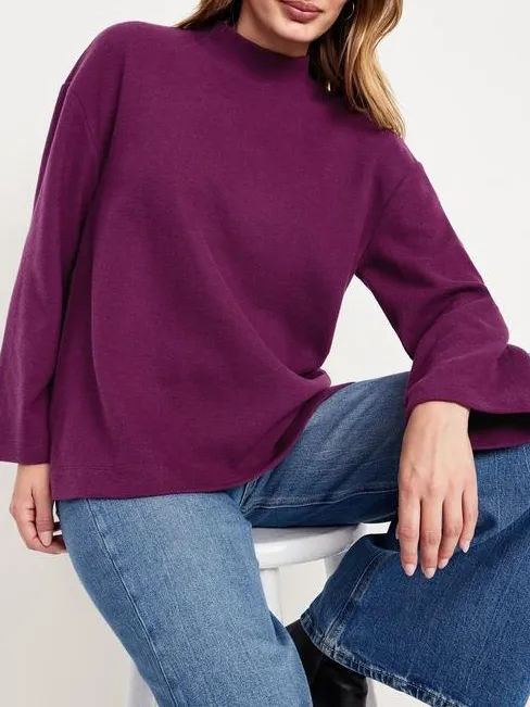 Women's Cozy Mock-Neck Tunic Sweater