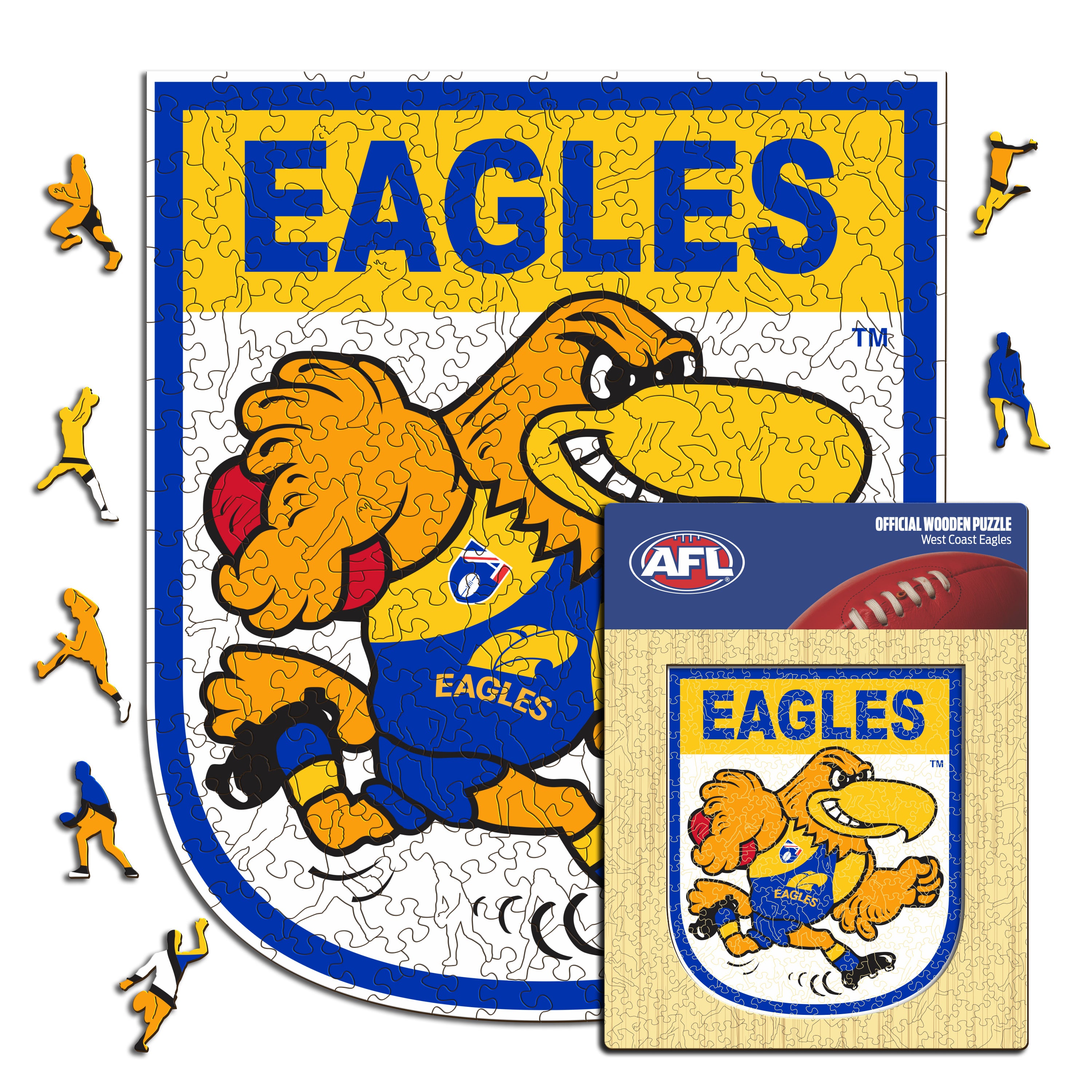 West Coast Eagles FC Retro Mascot - Wooden Puzzle