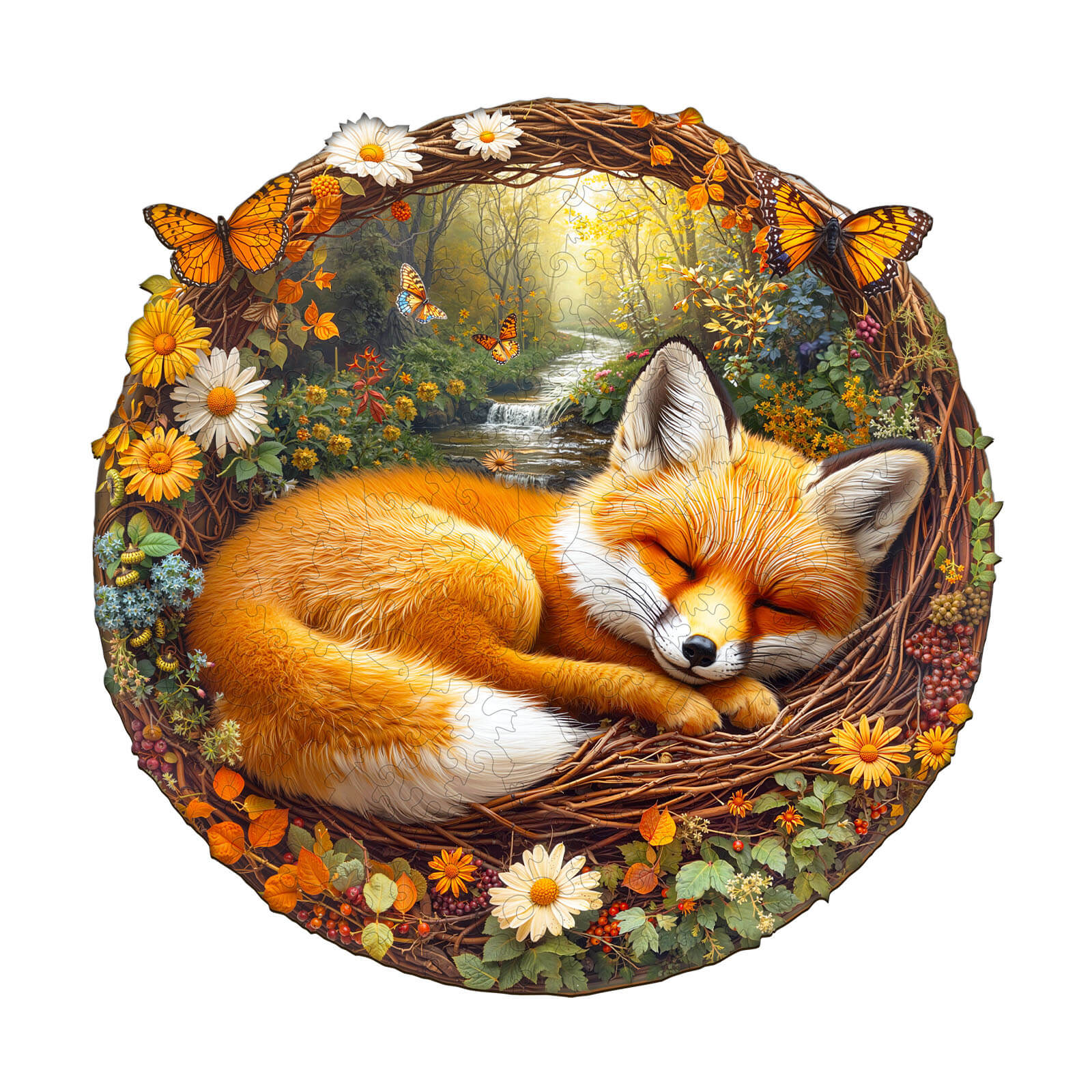 Lazy little fox Wooden Jigsaw Puzzle