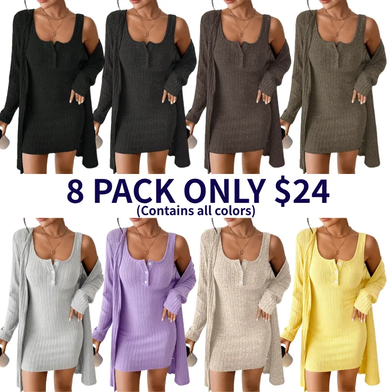 Women's Striped Dress Set