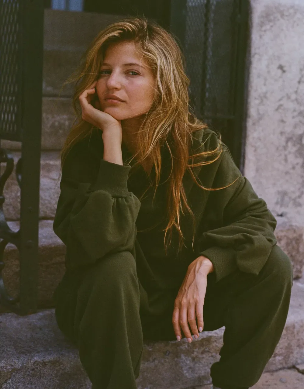 Comfy Drape Fleece Sweatshirt Set