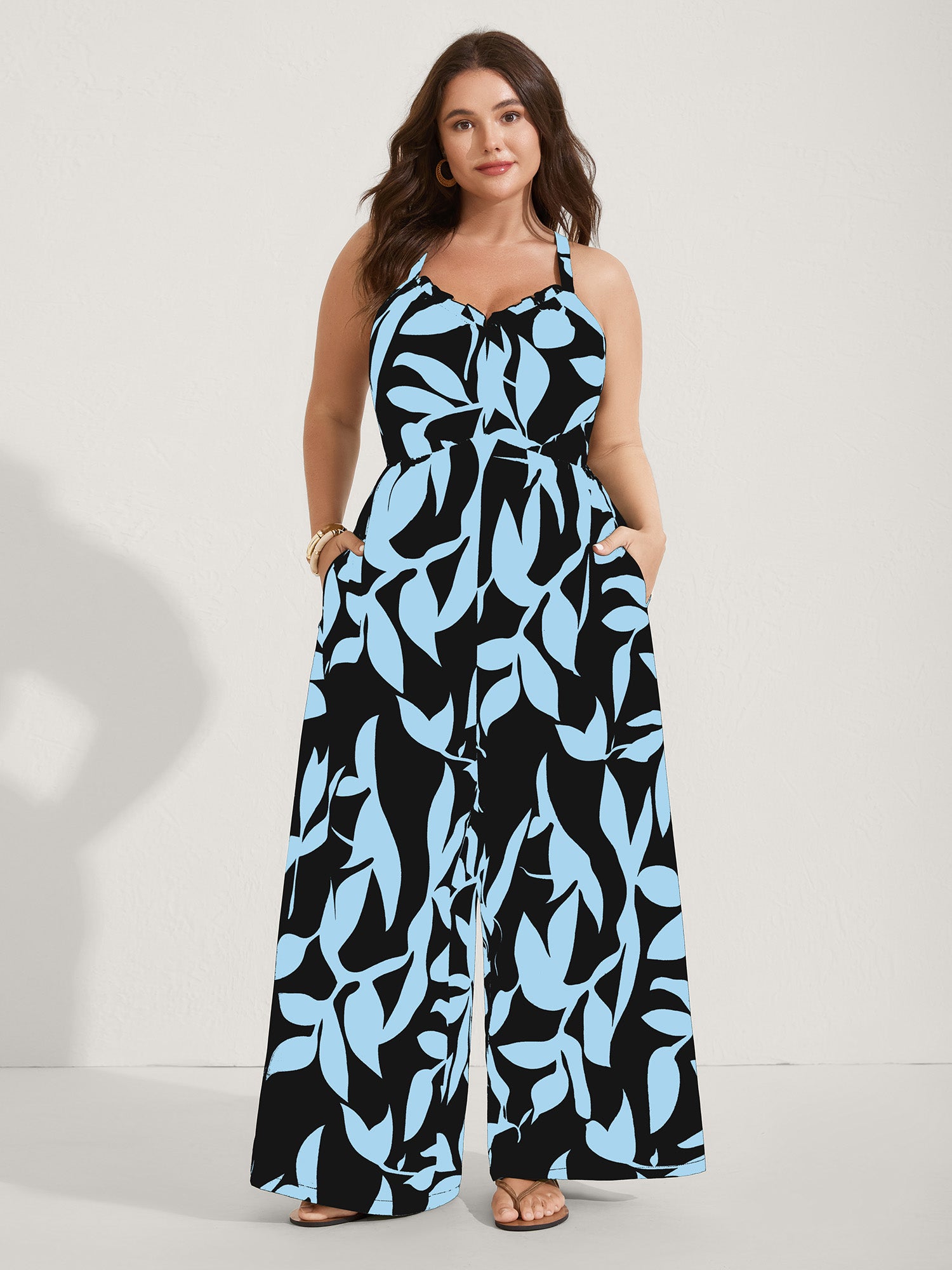 Silhouette Floral Print Sweetheart Jumpsuit