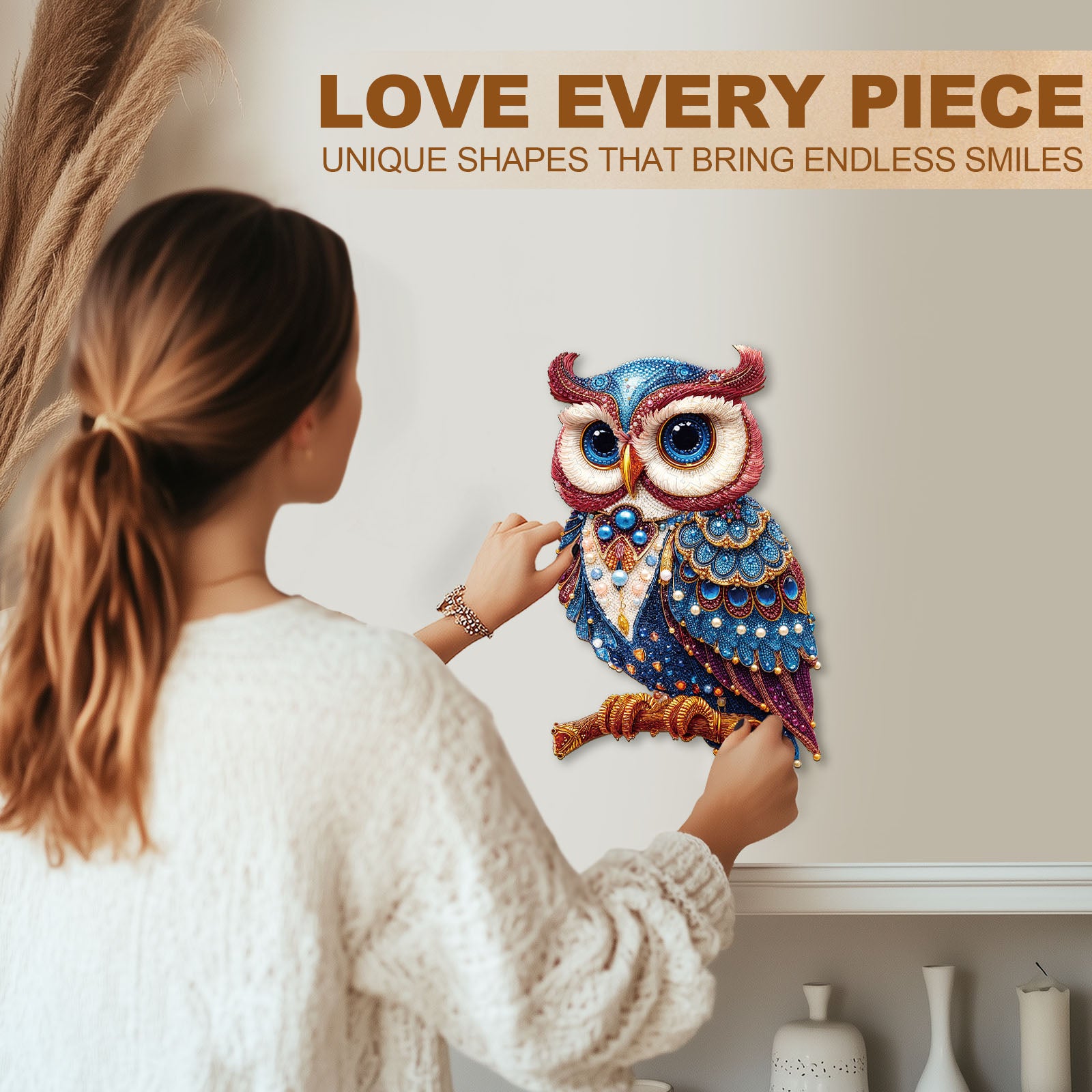 Gem Owl Wooden Jigsaw Puzzle