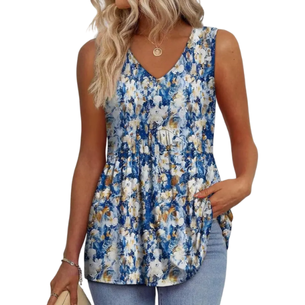 Womens Tank Tops  Flowy Peplum Tops for Women Dressy Sleeveless V Neck