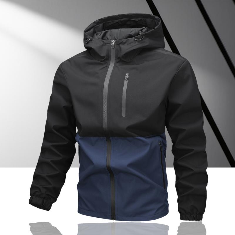 Men's casual waterproof jacket with adjustable hat