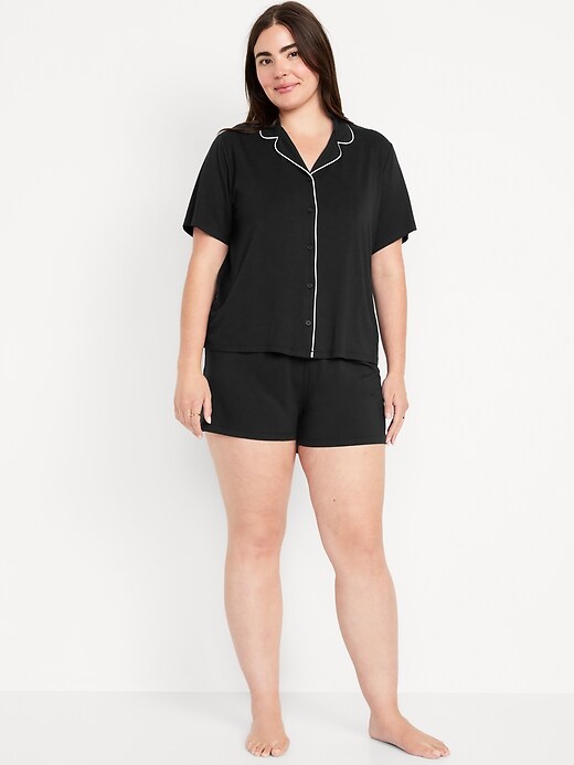Sunday Sleep Knit Jersey Short Set Black Jack
